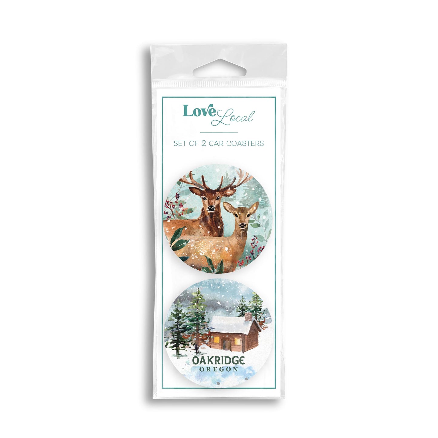 Car Coaster 2-Pack Love Local-Love+Local Woodland -0