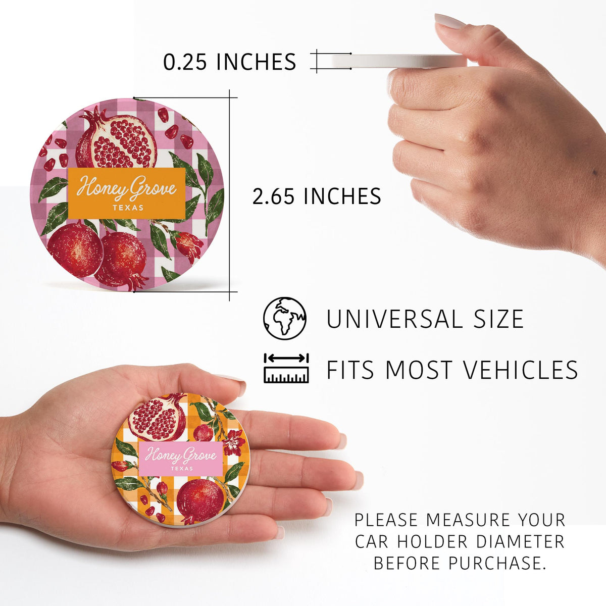 Car Coaster 2-Pack Love Local-Autumn Orchard | Custom | Your City & State -2