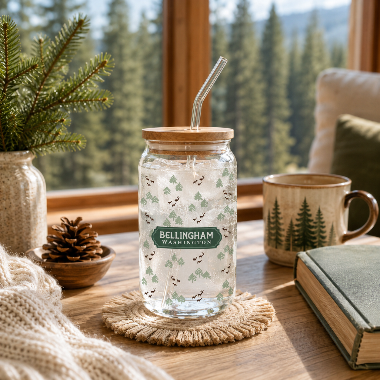 16oz Glass Cold Brew-Woodland | Custom | Personalize