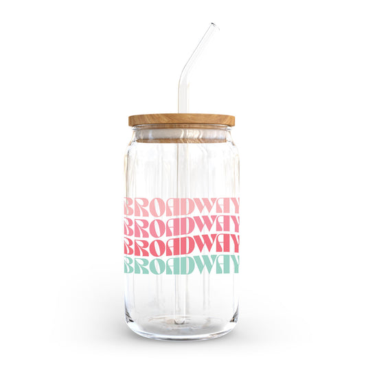 16oz Cold Brew Glass-Retro Wave Broadway North Carolina -0