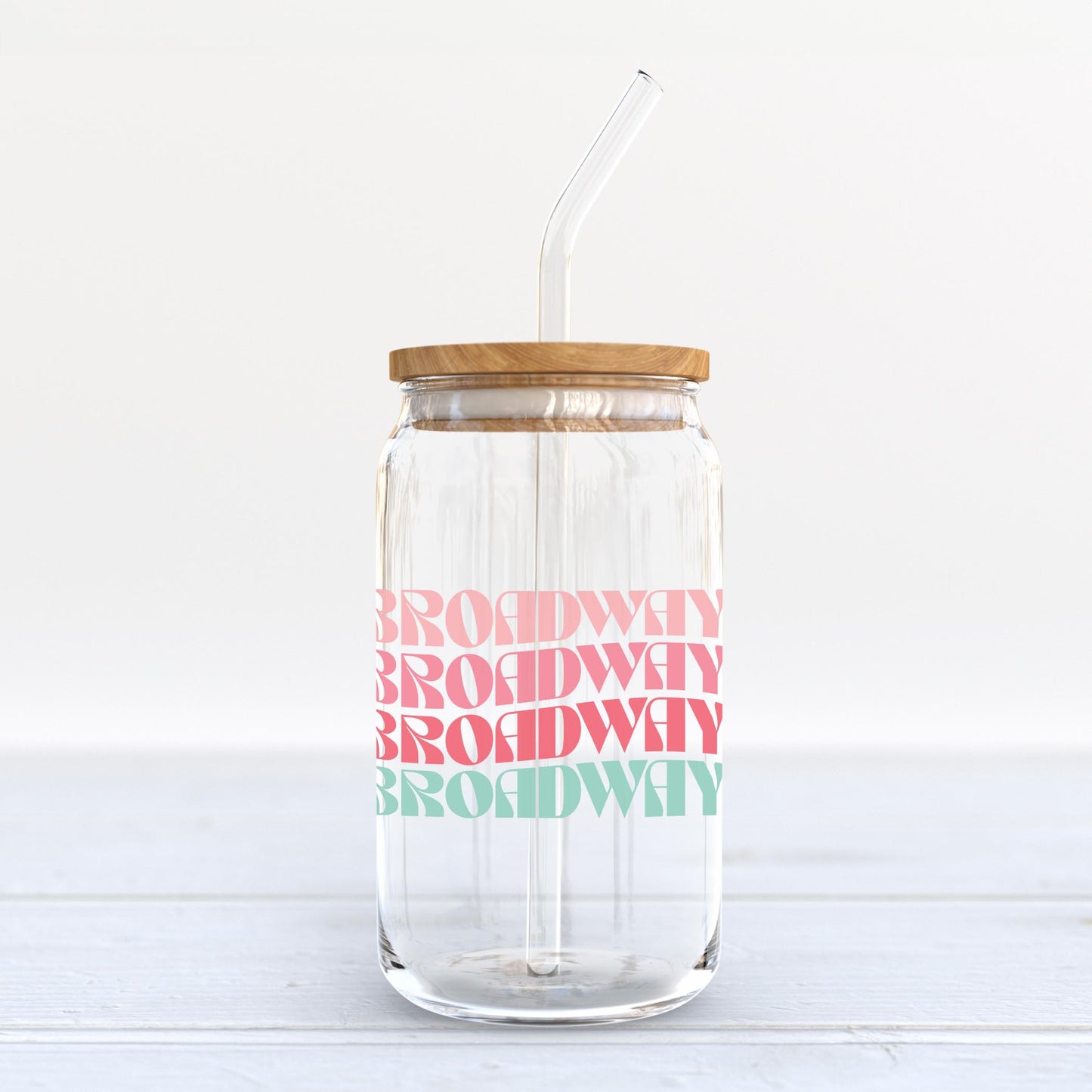16oz Cold Brew Glass-Retro Wave Broadway North Carolina -3