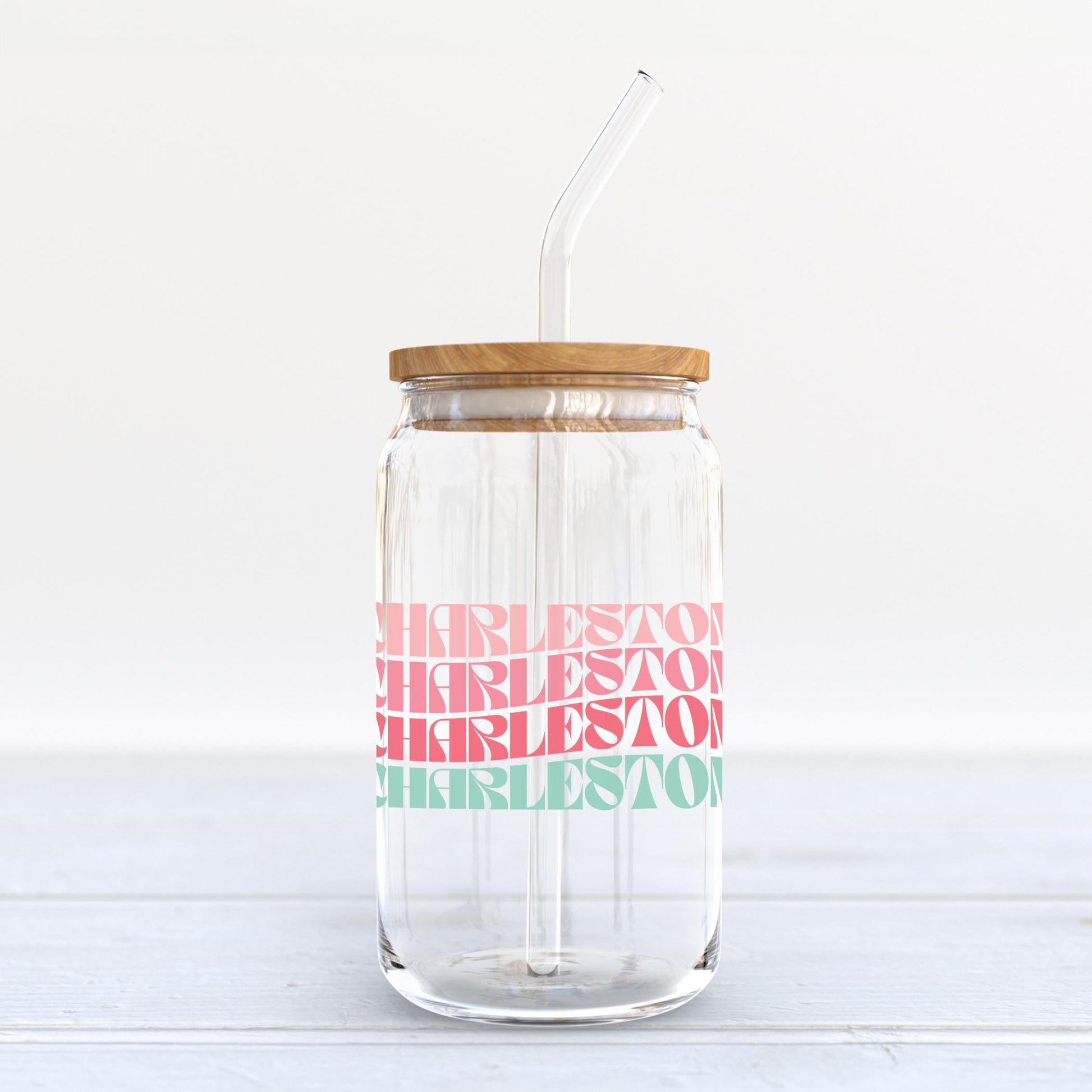 16oz Cold Brew Glass-Retro Wave Charleston -3
