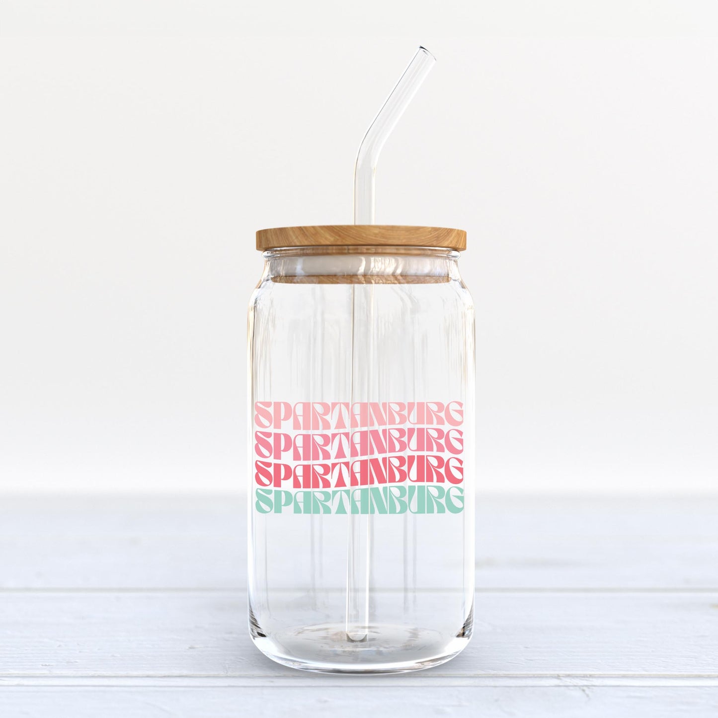 16oz Cold Brew Glass-Retro Wave Spartanburg, SC