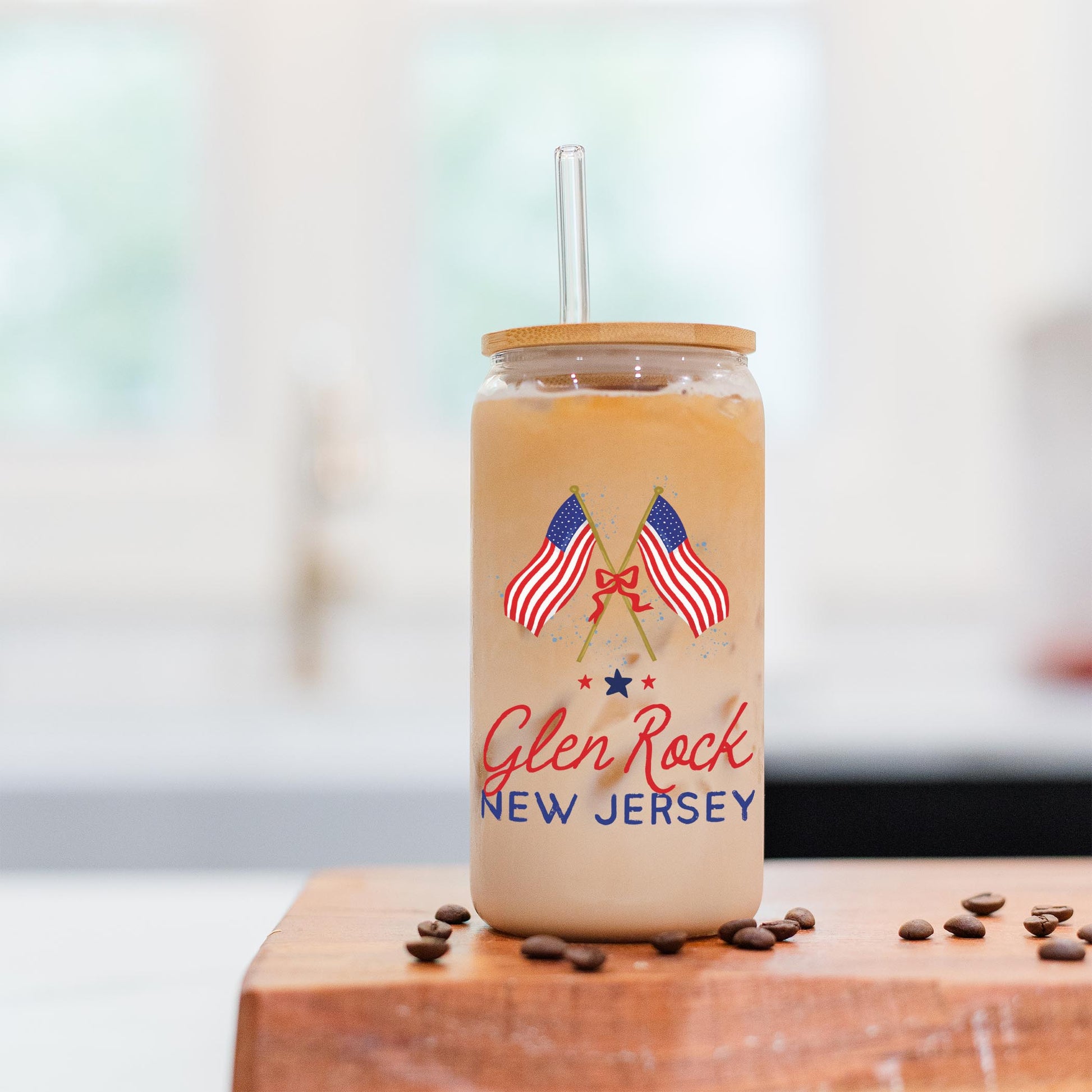 16oz Cold Brew Glass-American Summer Glen Rock New Jersey -2
