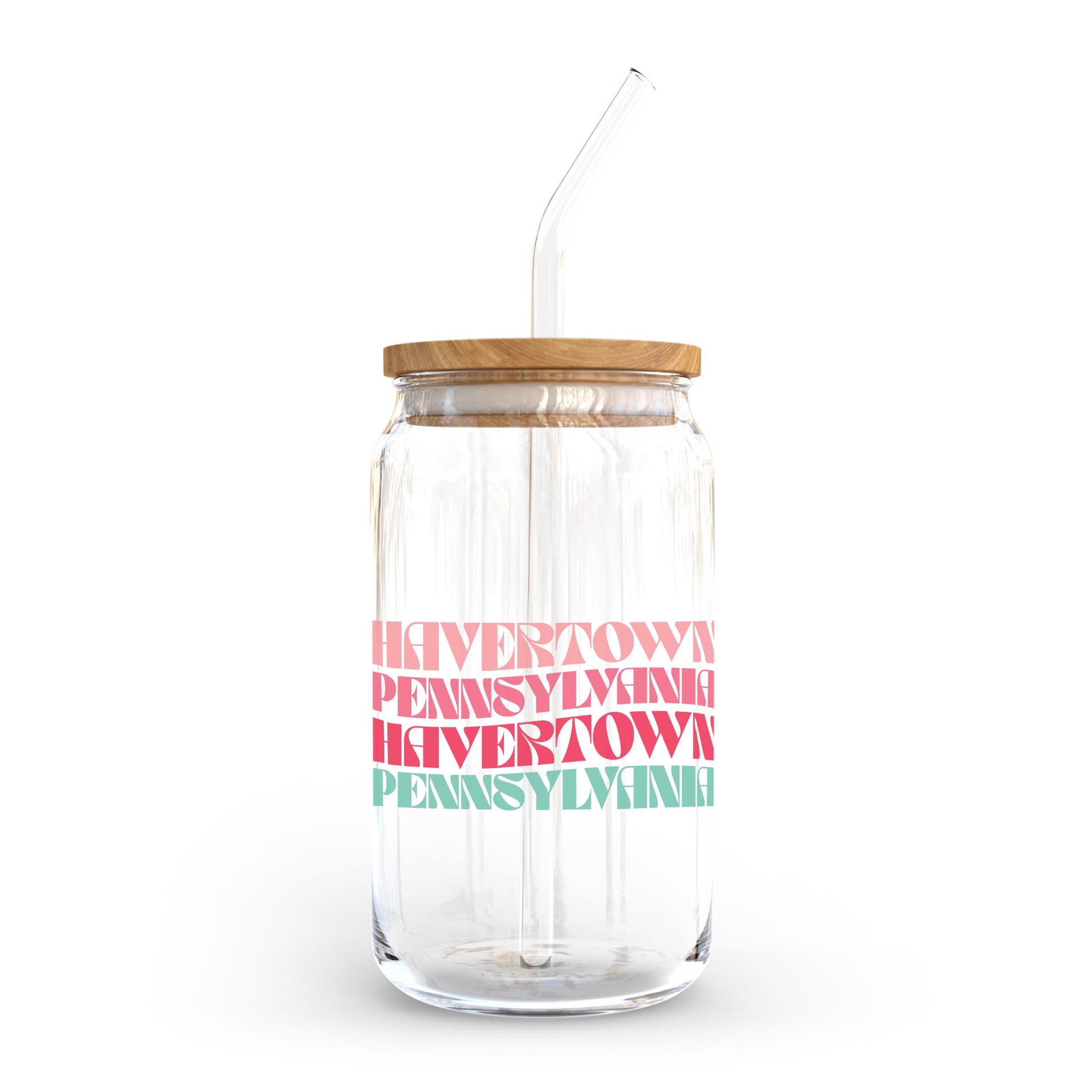 16oz Cold Brew Glass-Retro Wave Havertown Pennsylvania -0