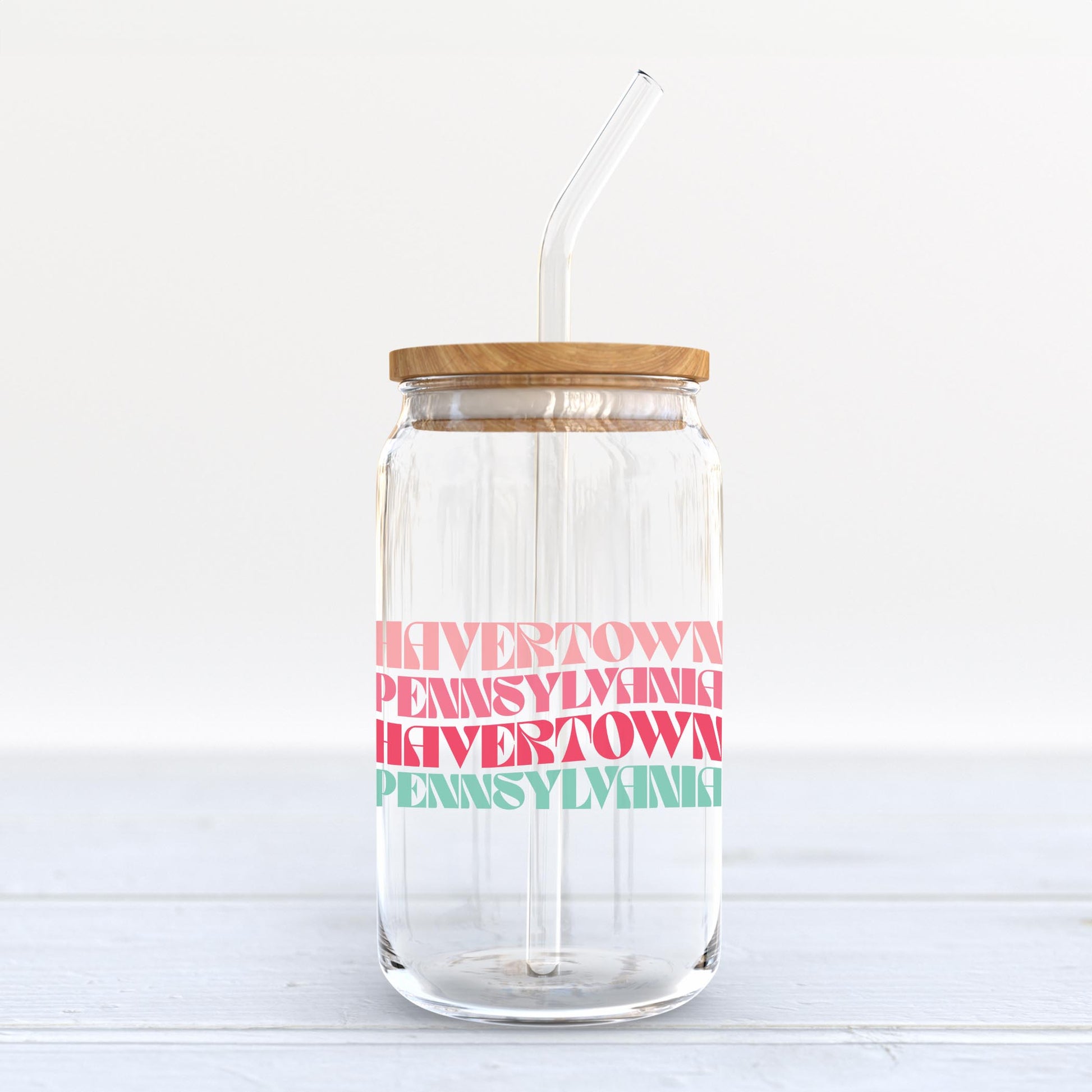 16oz Cold Brew Glass-Retro Wave Havertown Pennsylvania -3