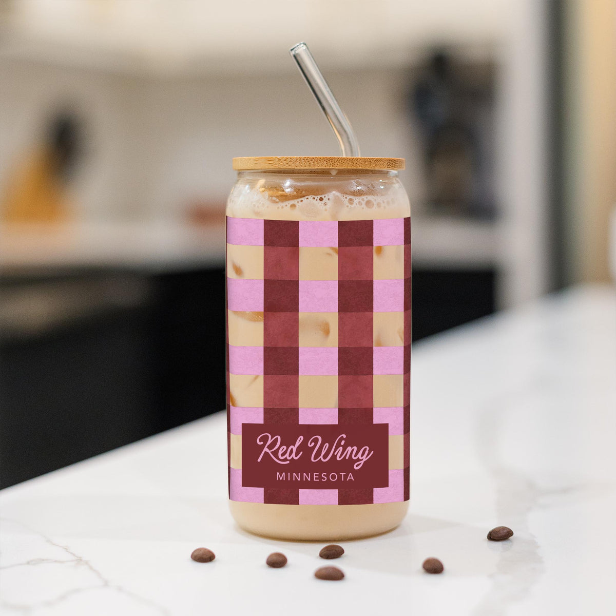 16oz Cold Brew Glass-Autumn Orchard | Custom | Your City & State -1