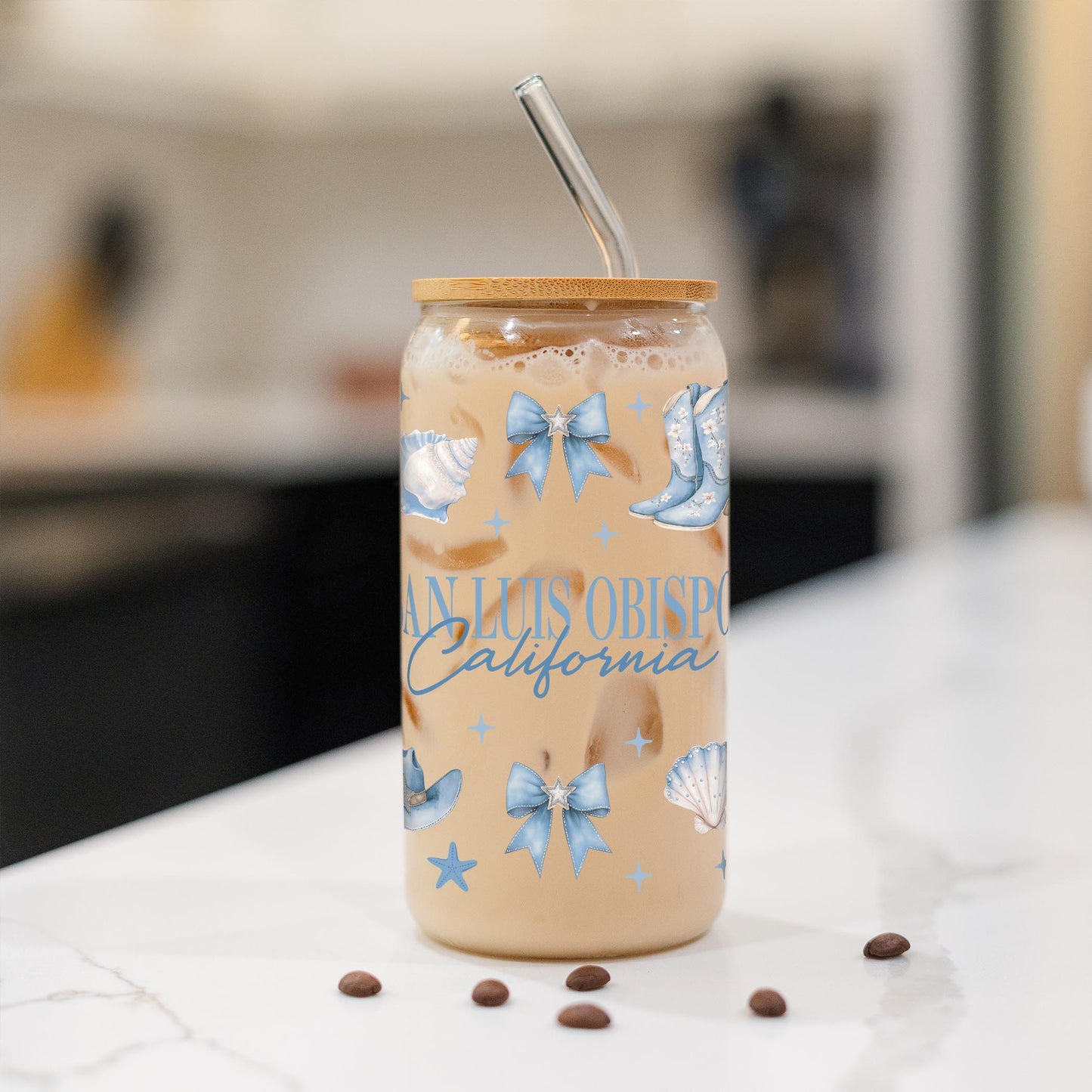 16oz Cold Brew Glass-Love+Local Coastal Cowgirl -1