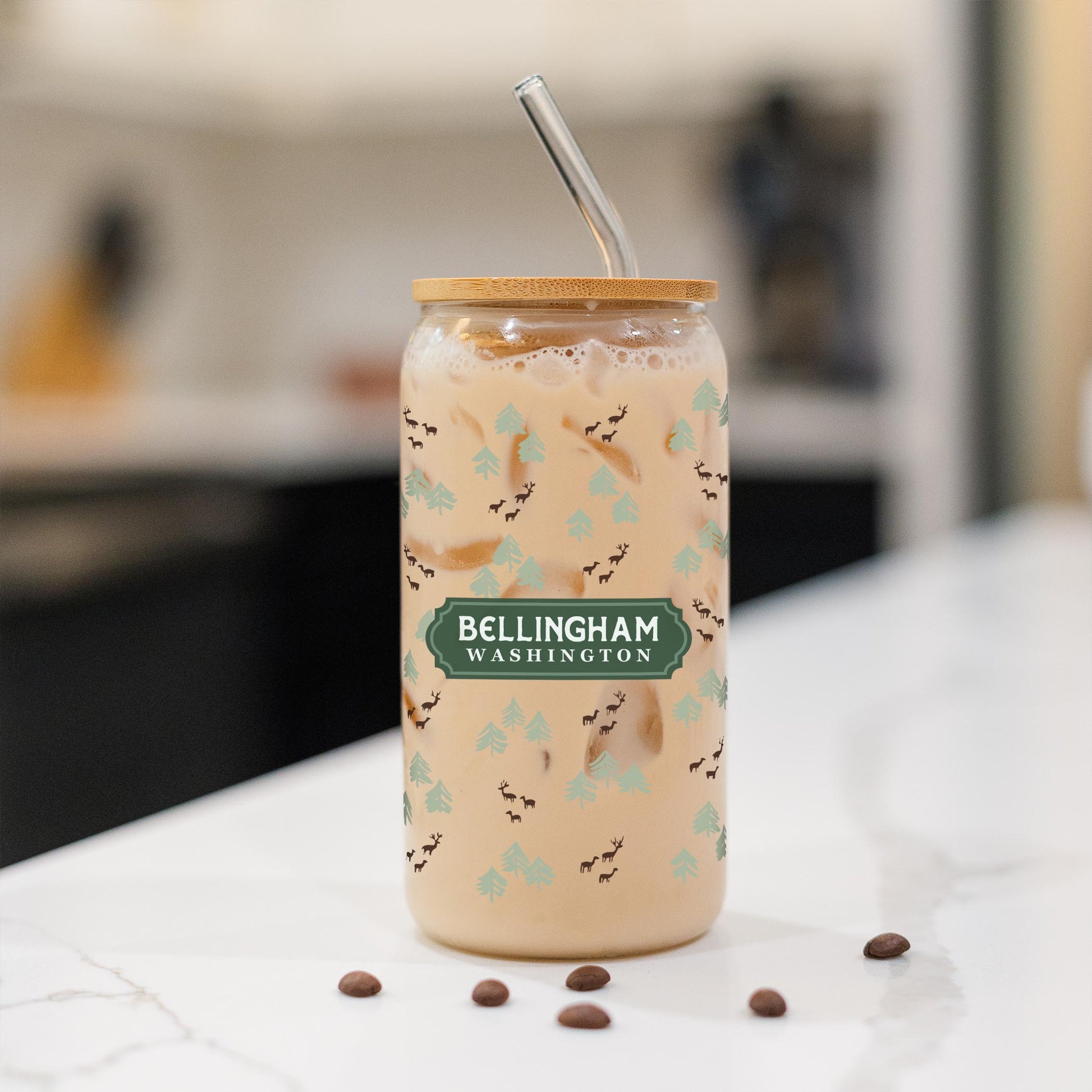16oz Cold Brew Glass-Love+Local Woodland -1