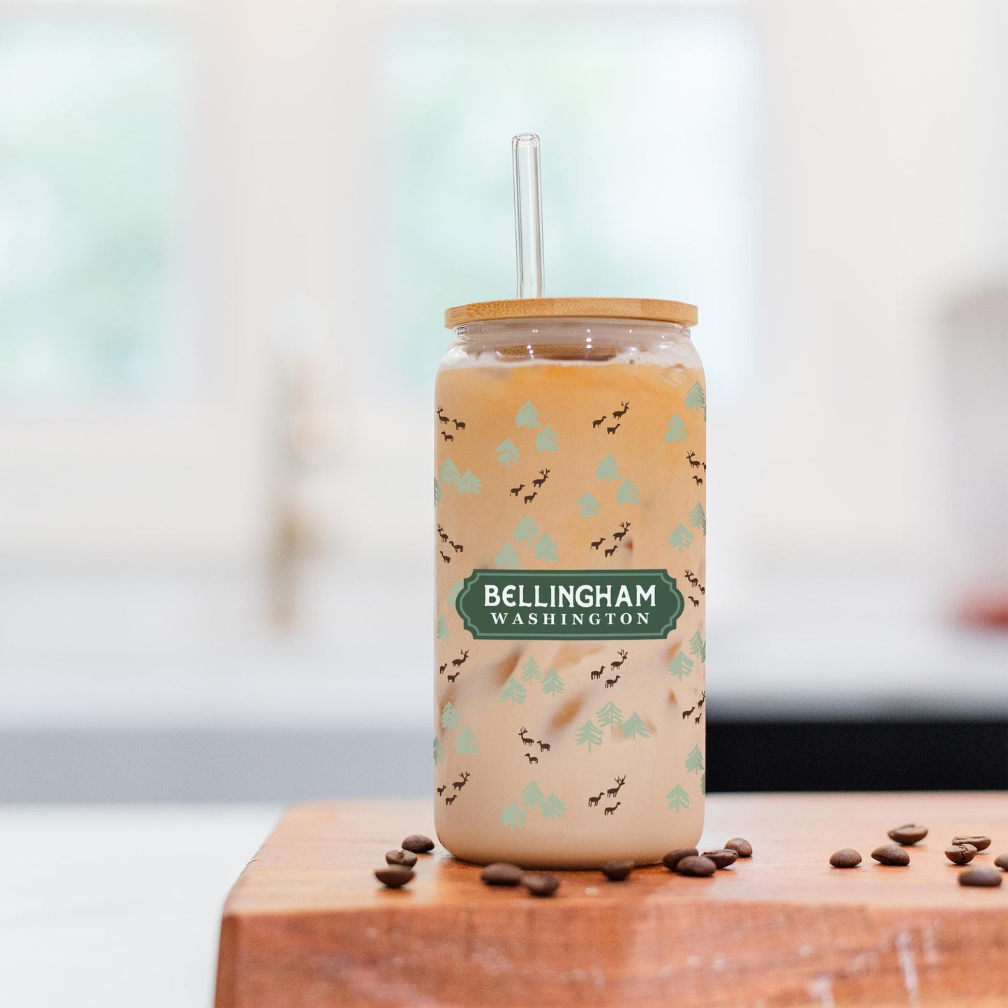 16oz Cold Brew Glass-Love+Local Woodland -2