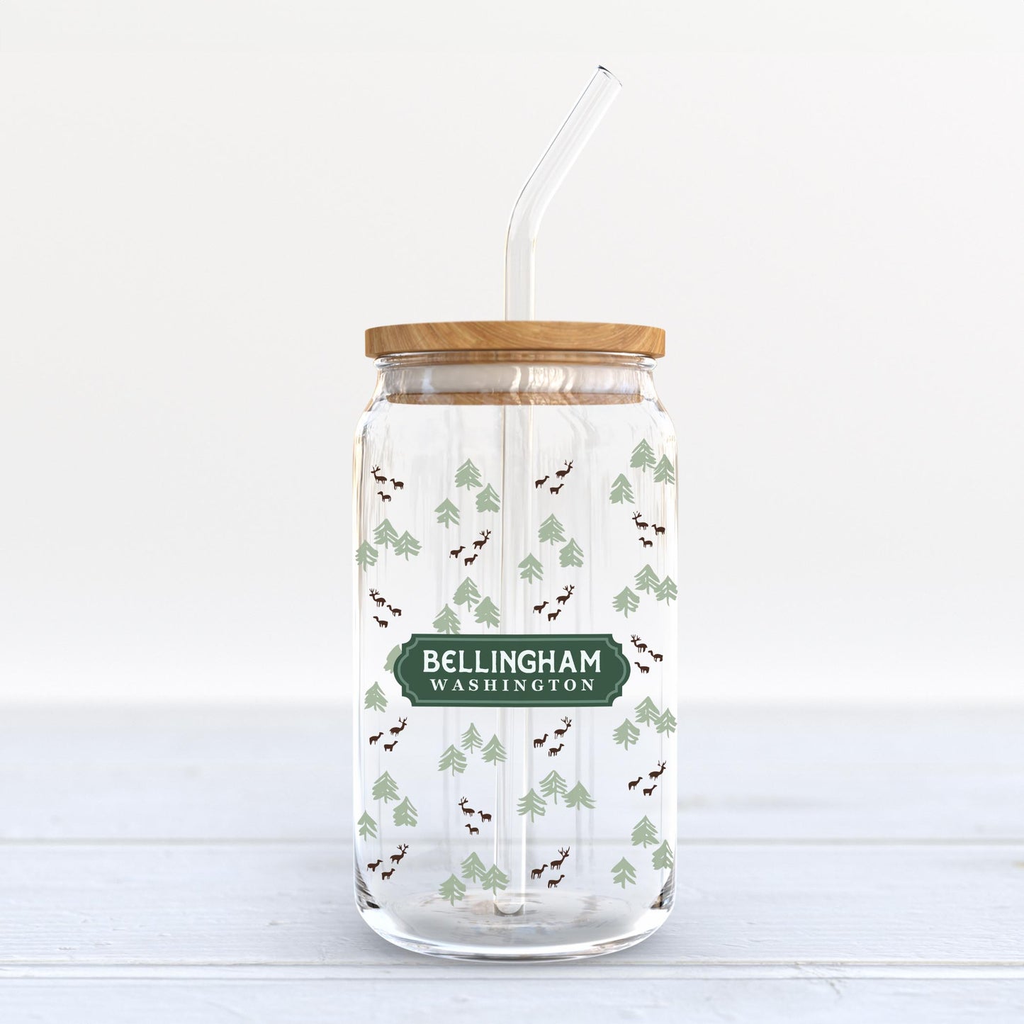 16oz Cold Brew Glass-Love+Local Woodland -3