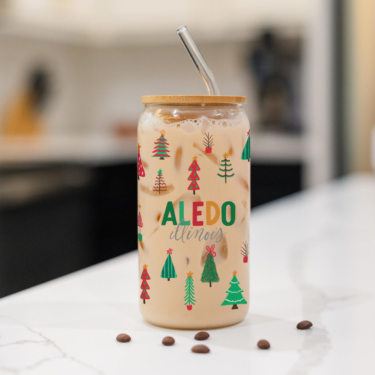 16oz Cold Brew Glass-Whimsy Wonderland Traditional Aledo Illinois -1
