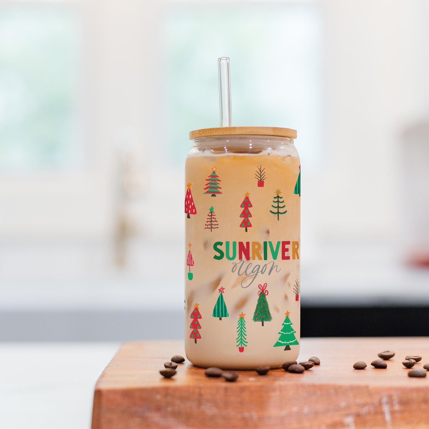 16oz Cold Brew Glass-Whimsy Wonderland Traditional Sunriver Oregon