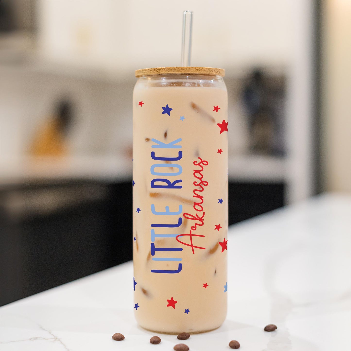 24oz Cold Brew Glass-Love+Local 4th of July 250th Anniversary -1