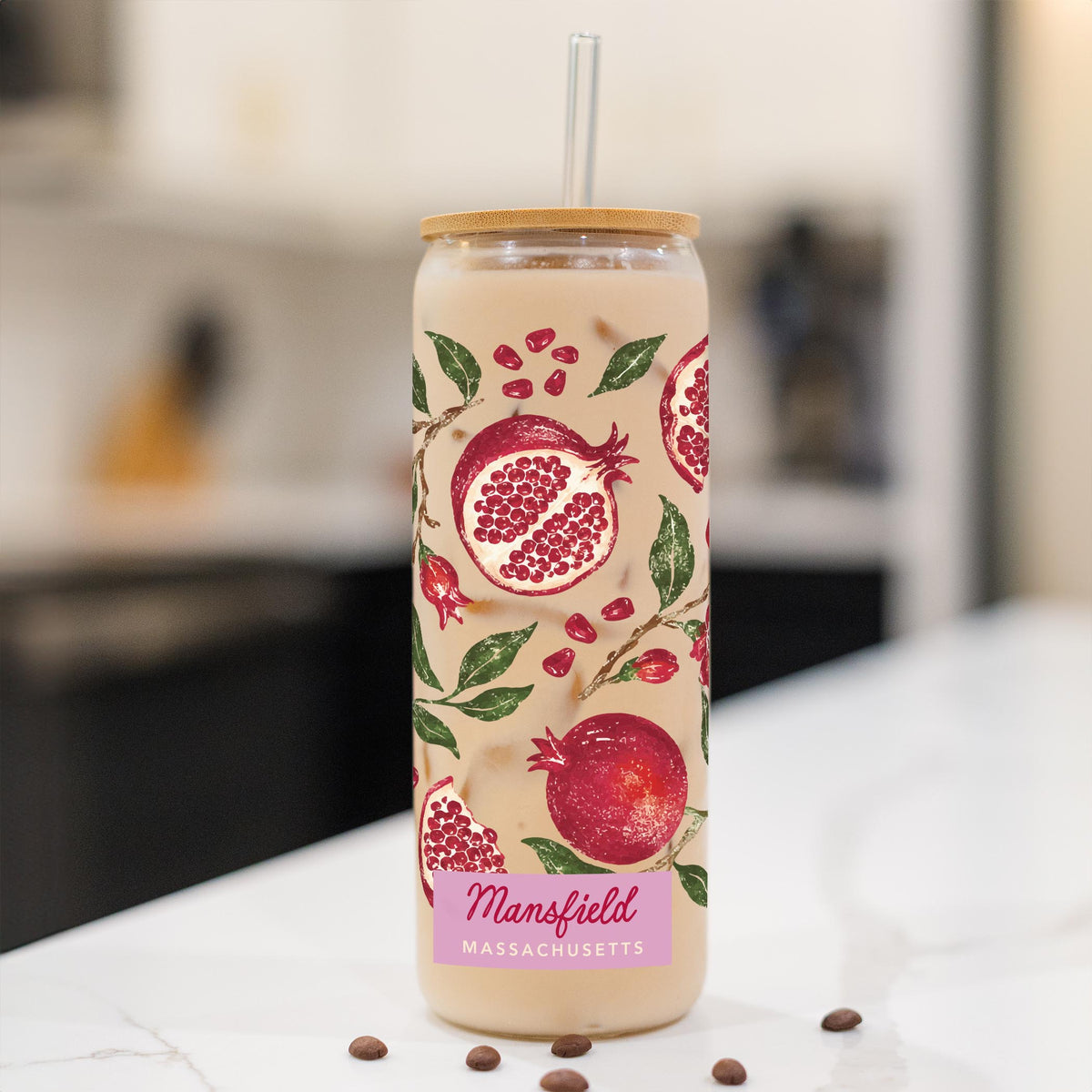 24oz Cold Brew Glass-Autumn Orchard | Custom | Your City & State -1