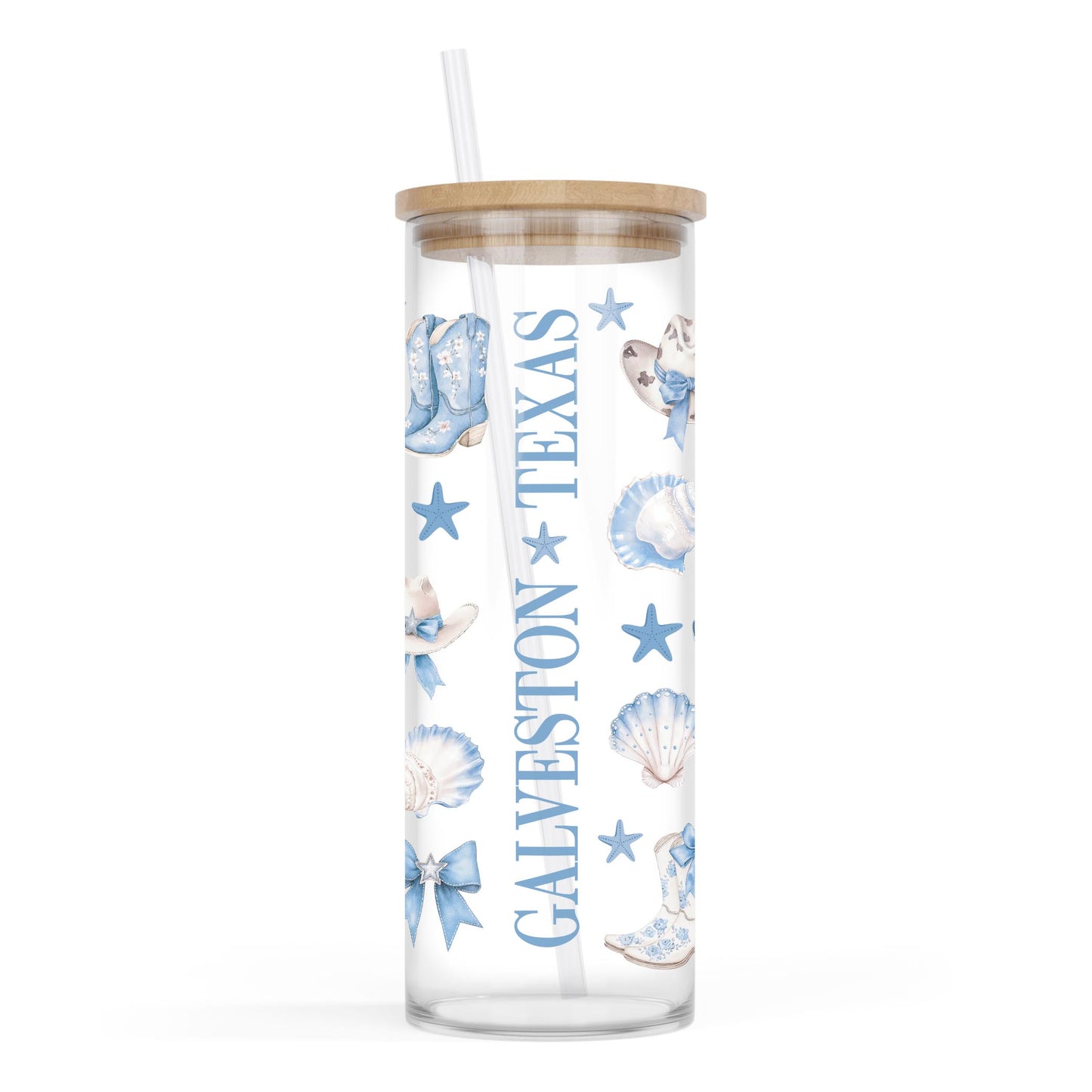 24oz Cold Brew Glass-Love+Local Coastal Cowgirl -0