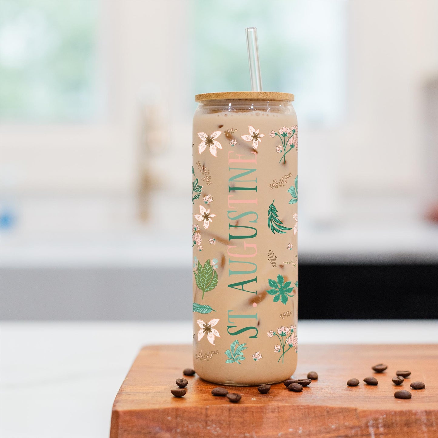 24oz Cold Brew Glass-Love+Local Lush Tropics -2