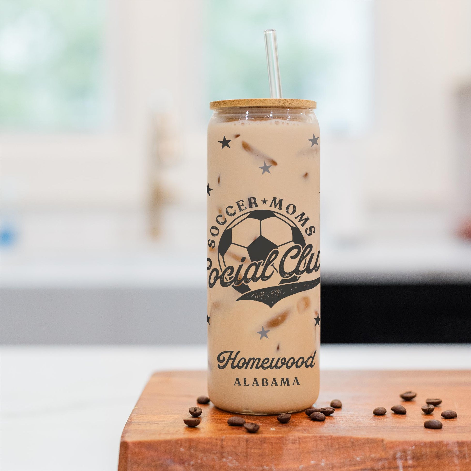 24oz Cold Brew Glass-Soccer Mom | Custom | Personalize -2