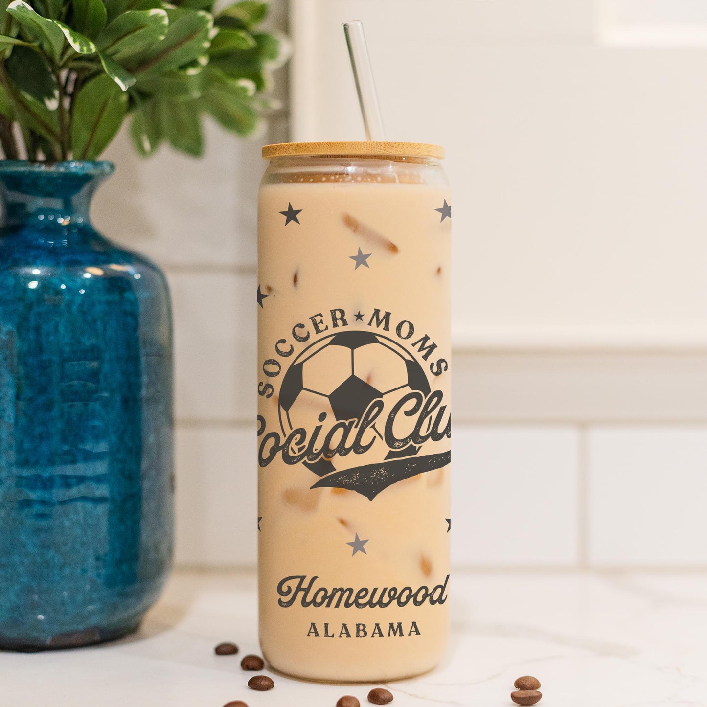 24oz Cold Brew Glass-Soccer Mom | Custom | Personalize -4