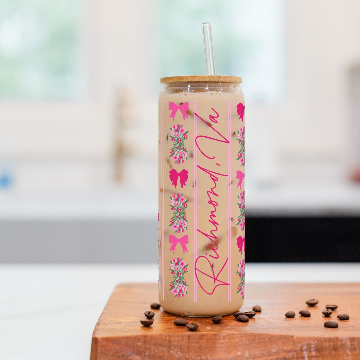 24oz Cold Brew Glass-Love+Local Bonita Bows -2
