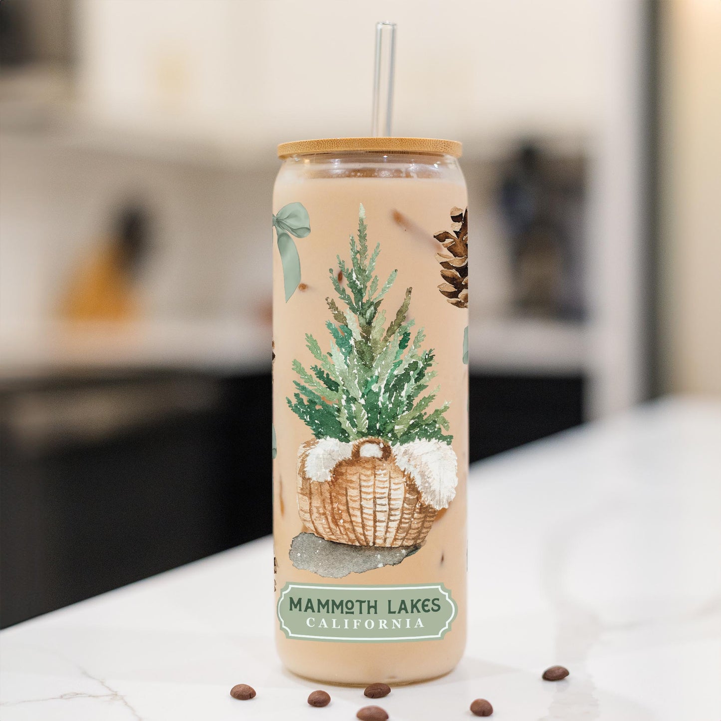 24oz Cold Brew Glass-Love+Local Woodland -1