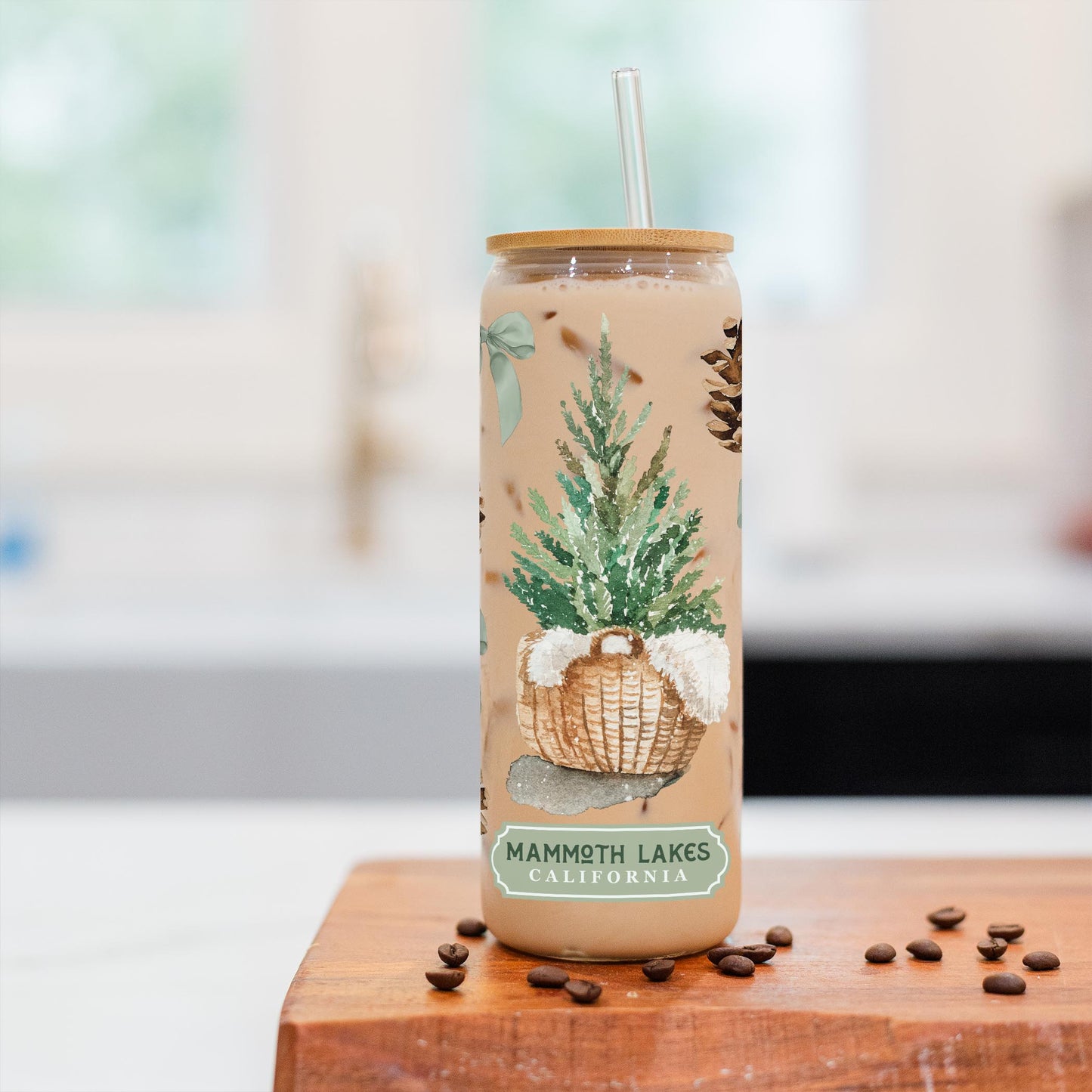 24oz Cold Brew Glass-Love+Local Woodland -2