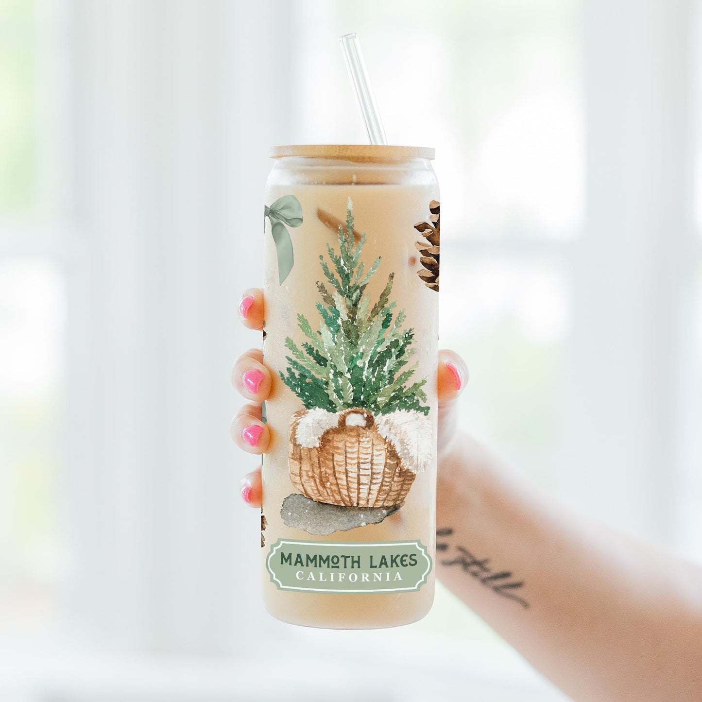24oz Cold Brew Glass-Love+Local Woodland -3
