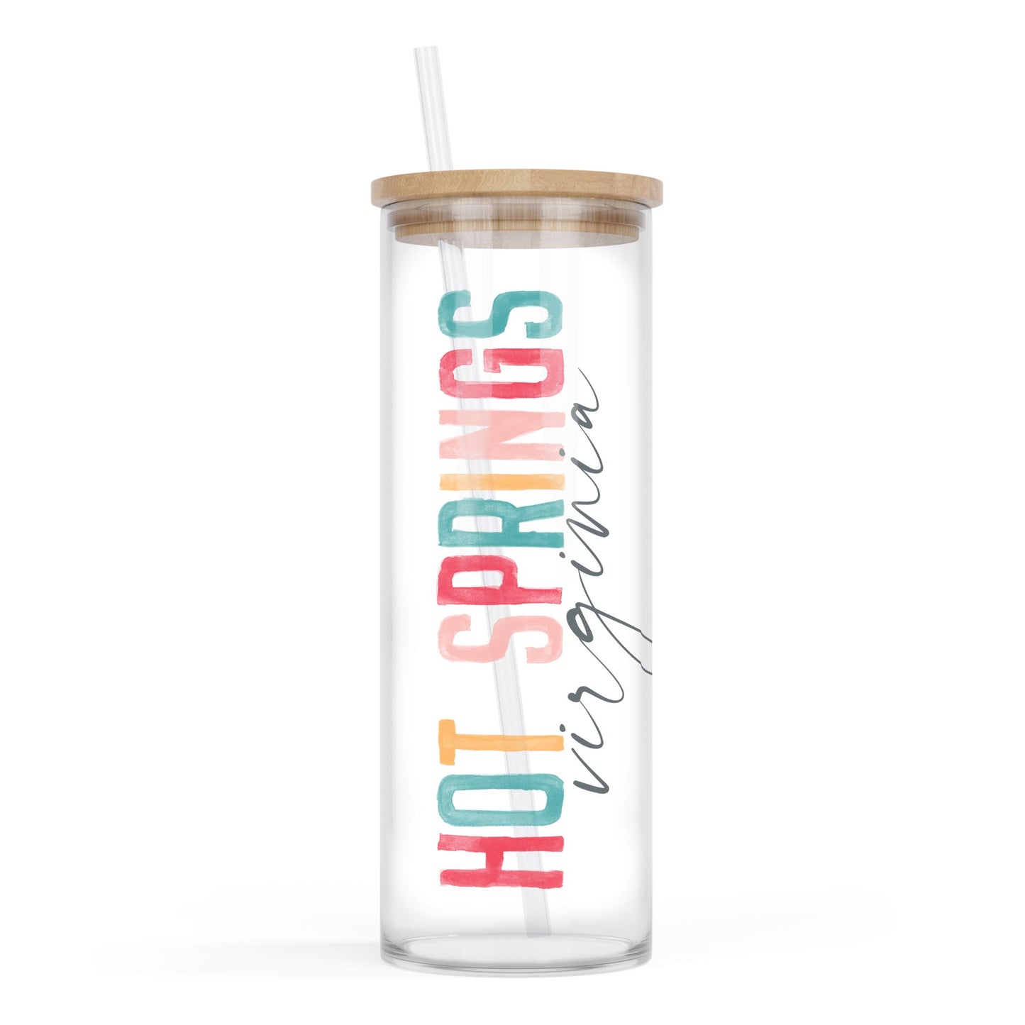 24oz Cold Brew Glass-Watercolor City Hot Springs VA