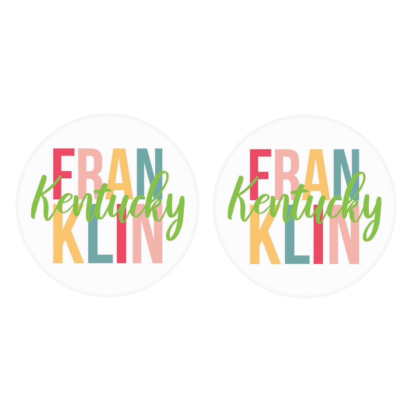 Car Coaster 2-Set-Boho Bright Franklin Kentucky -0