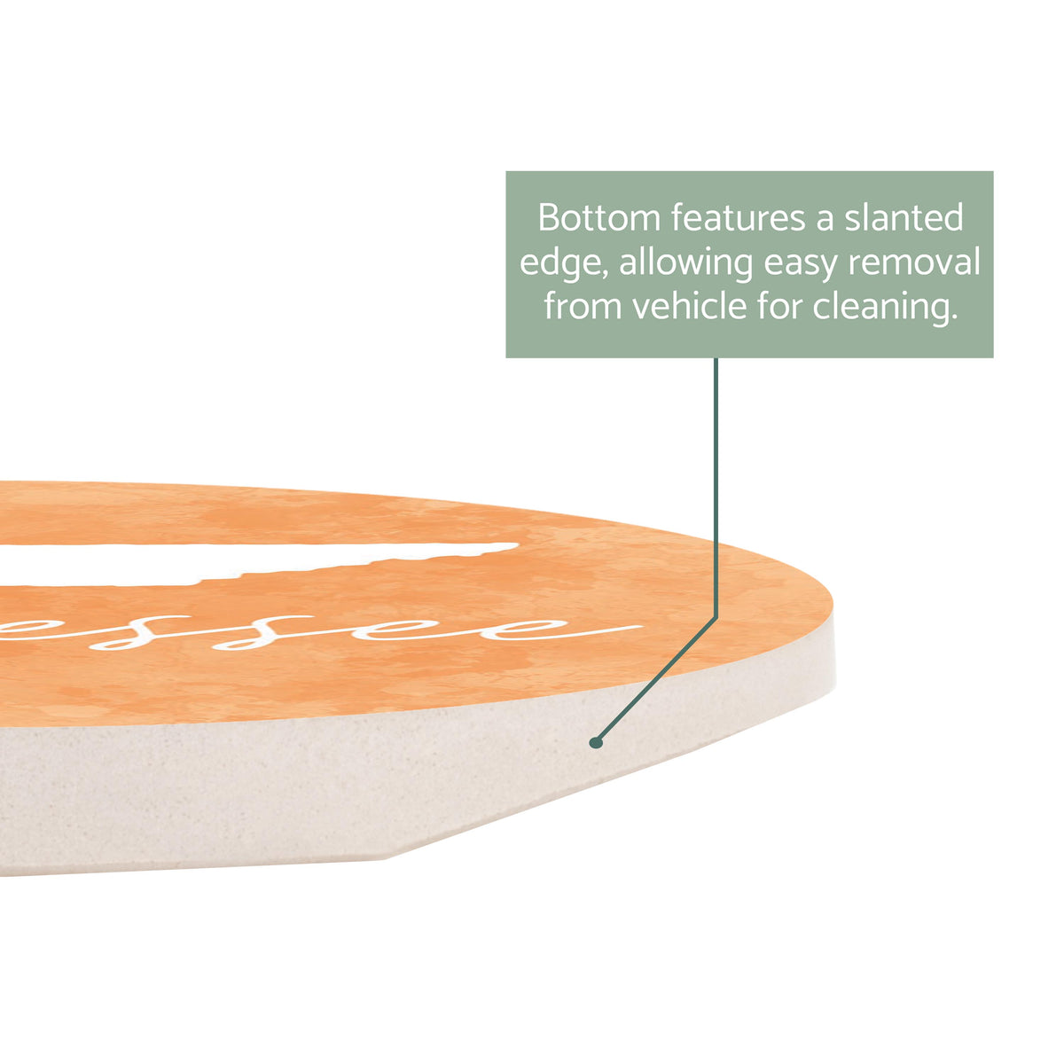 Car Coaster-Orange Watercolor Solid Tennessee -2