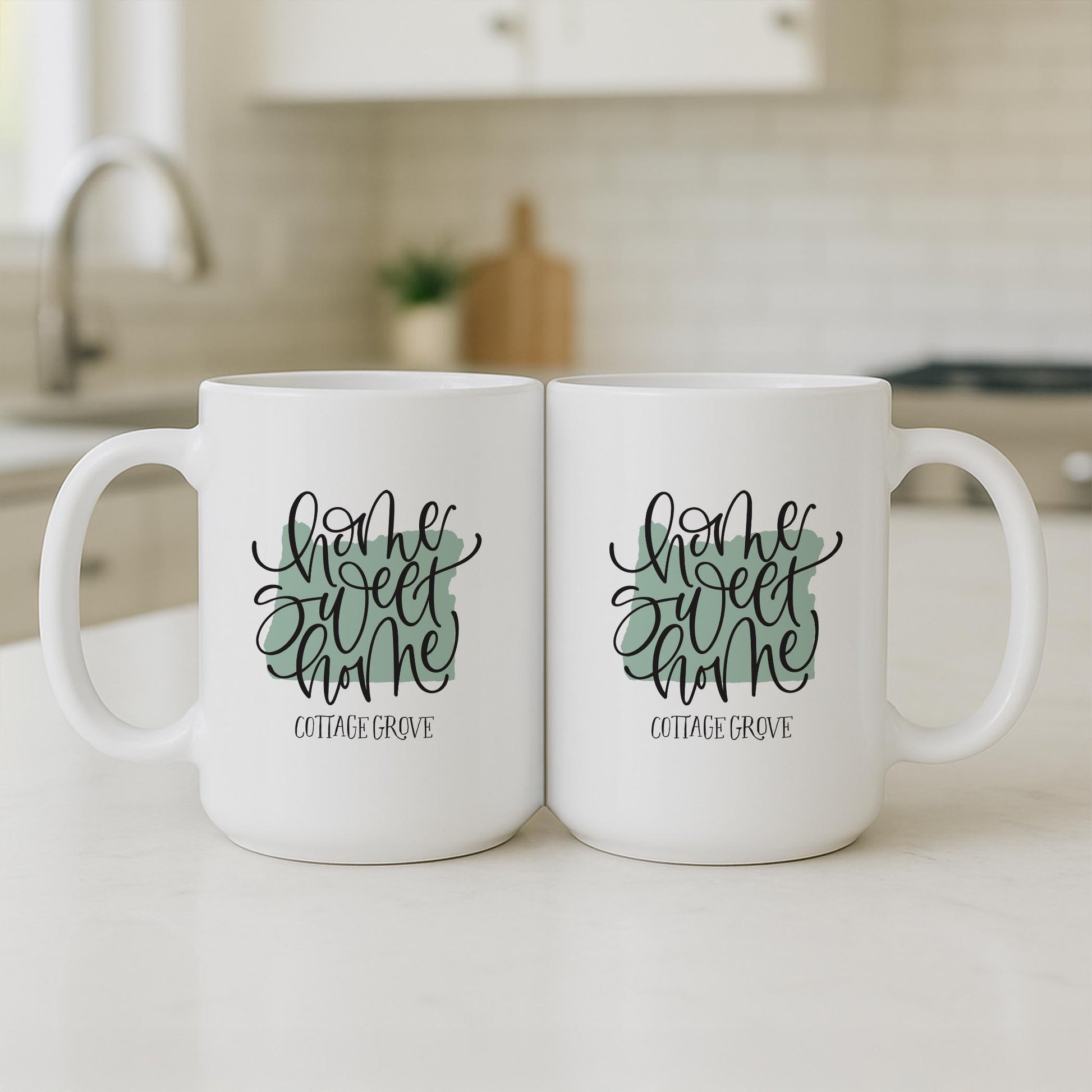 15oz Coffee Mug White-Home Sweet Home Cottage Grove Oregon -3