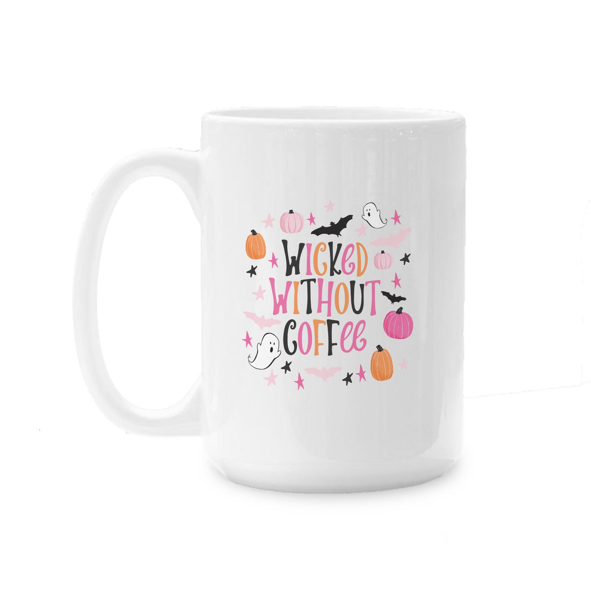 15oz Coffee Mug White-Happy Ghost Fredericksburg Virginia -0