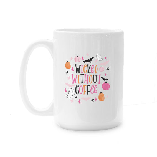 15oz Coffee Mug White-Happy Ghost Fredericksburg Virginia -0