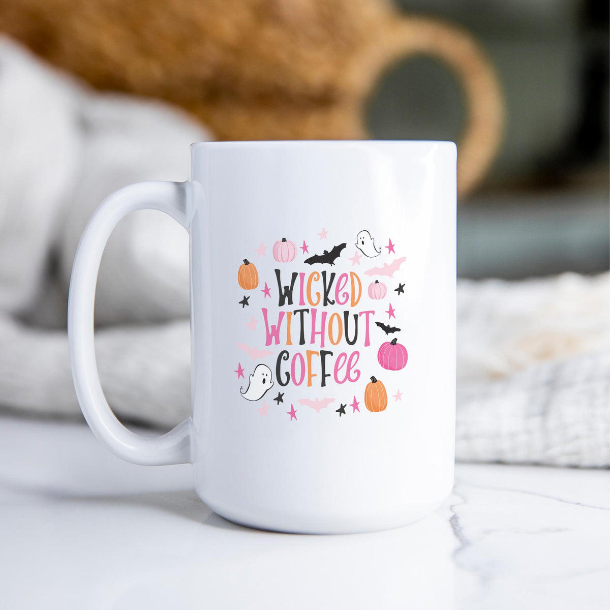 15oz Coffee Mug White-Happy Ghost Fredericksburg Virginia -2