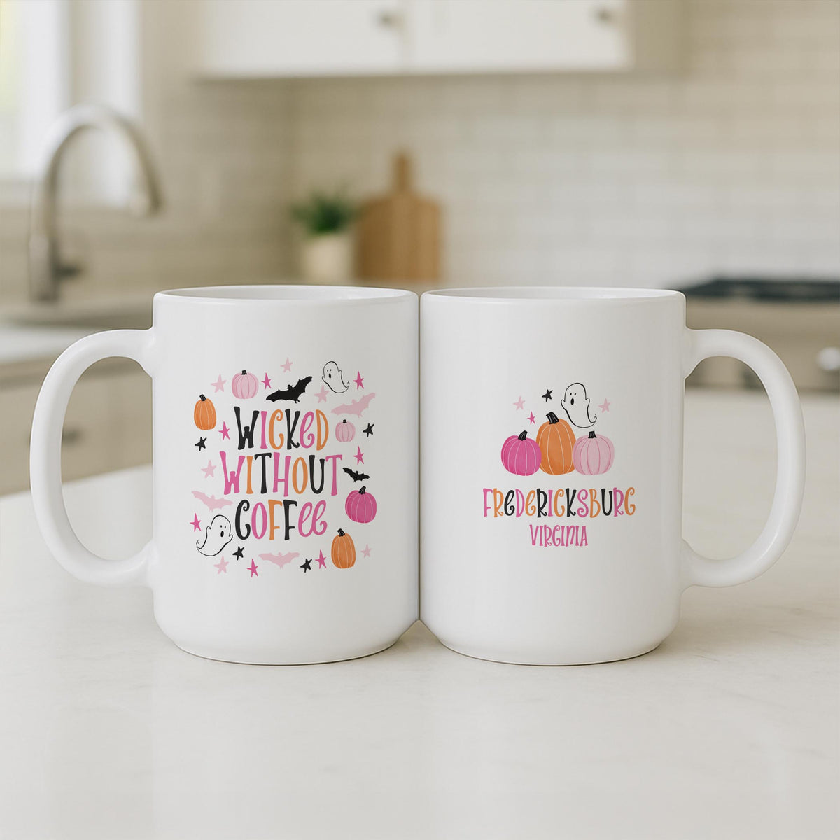 15oz Coffee Mug White-Happy Ghost Fredericksburg Virginia -3