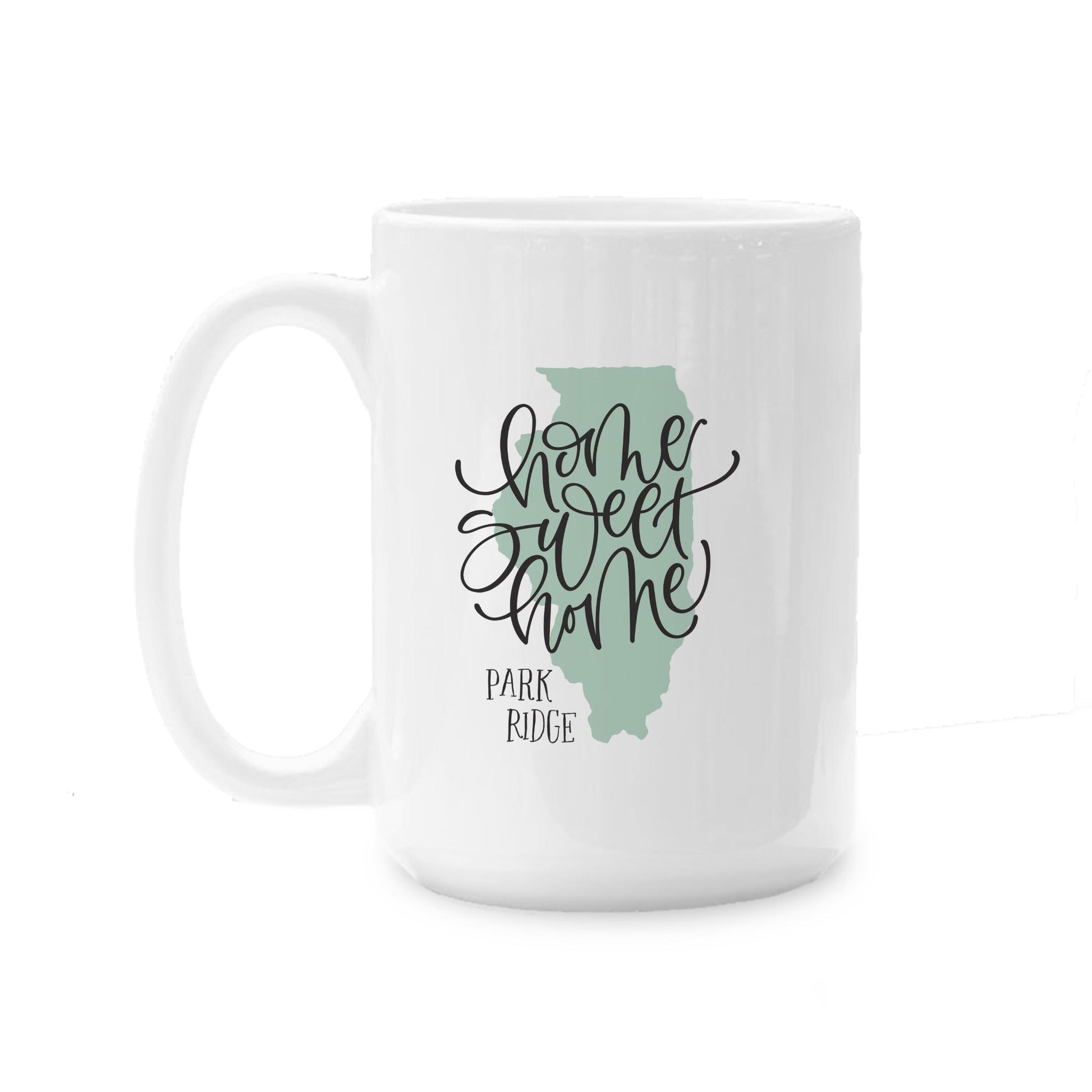 15oz Coffee Mug White-Home Sweet Home Park Ridge Illinois -0