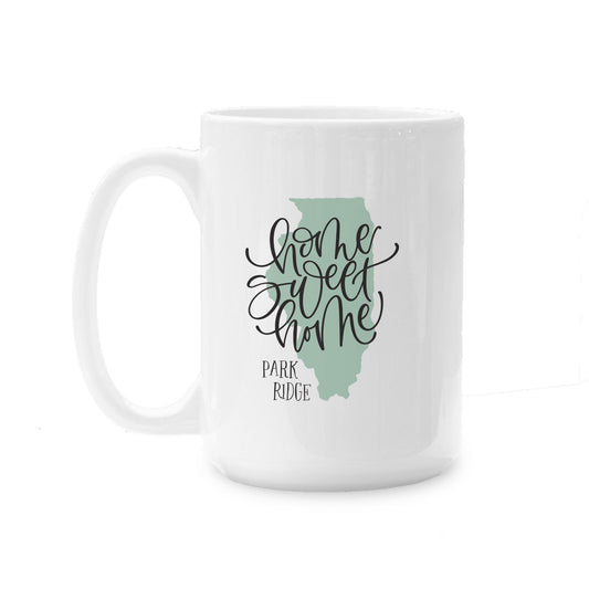 15oz Coffee Mug White-Home Sweet Home Park Ridge Illinois -0