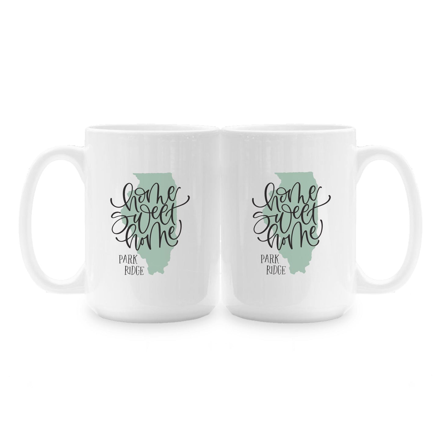 15oz Coffee Mug White-Home Sweet Home Park Ridge Illinois -1