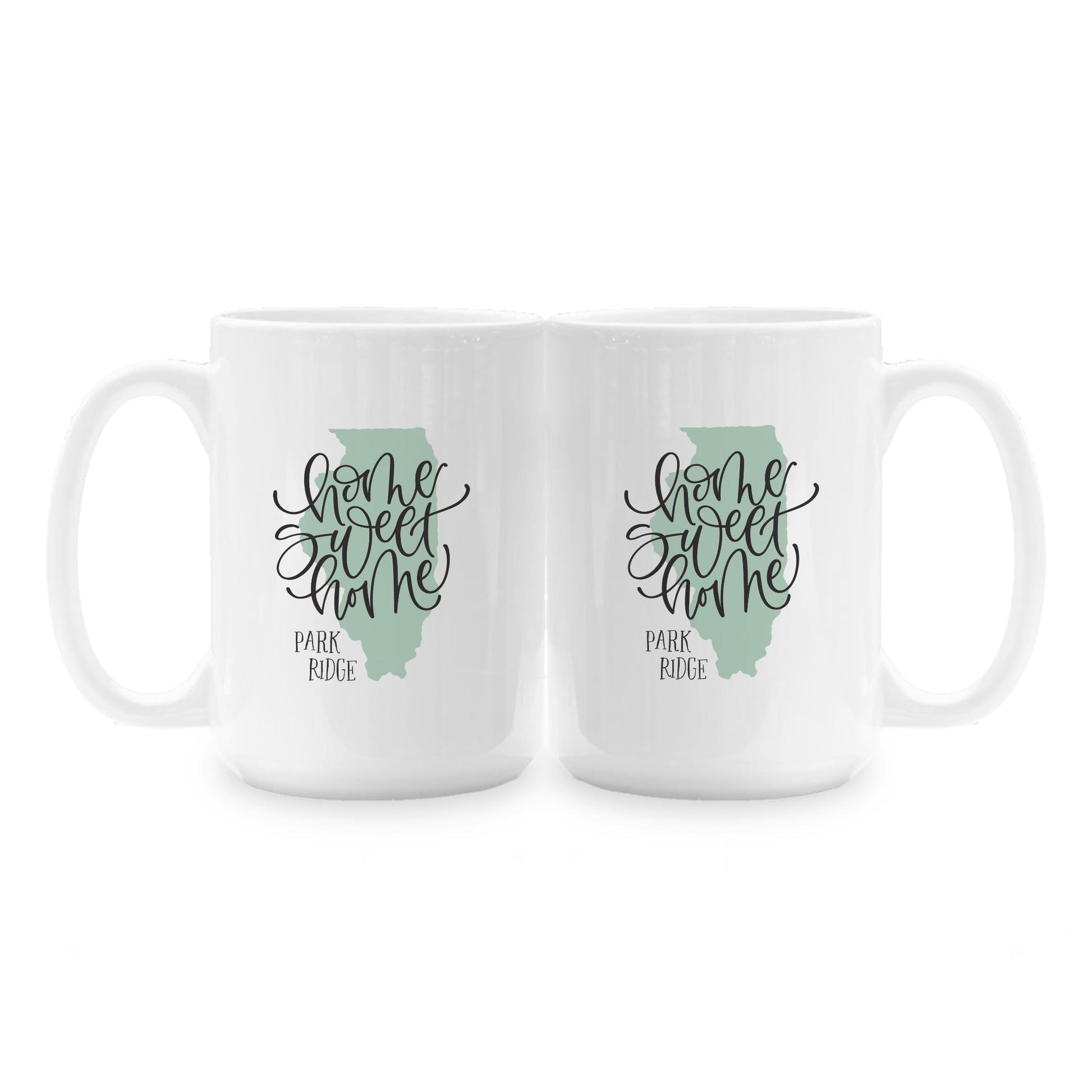 15oz Coffee Mug White-Home Sweet Home Park Ridge Illinois -1