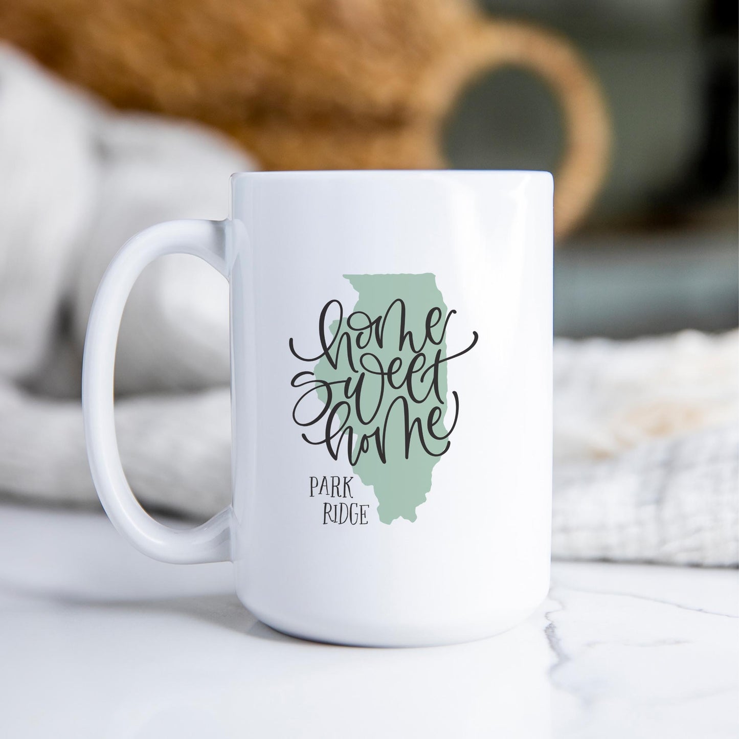 15oz Coffee Mug White-Home Sweet Home Park Ridge Illinois -2