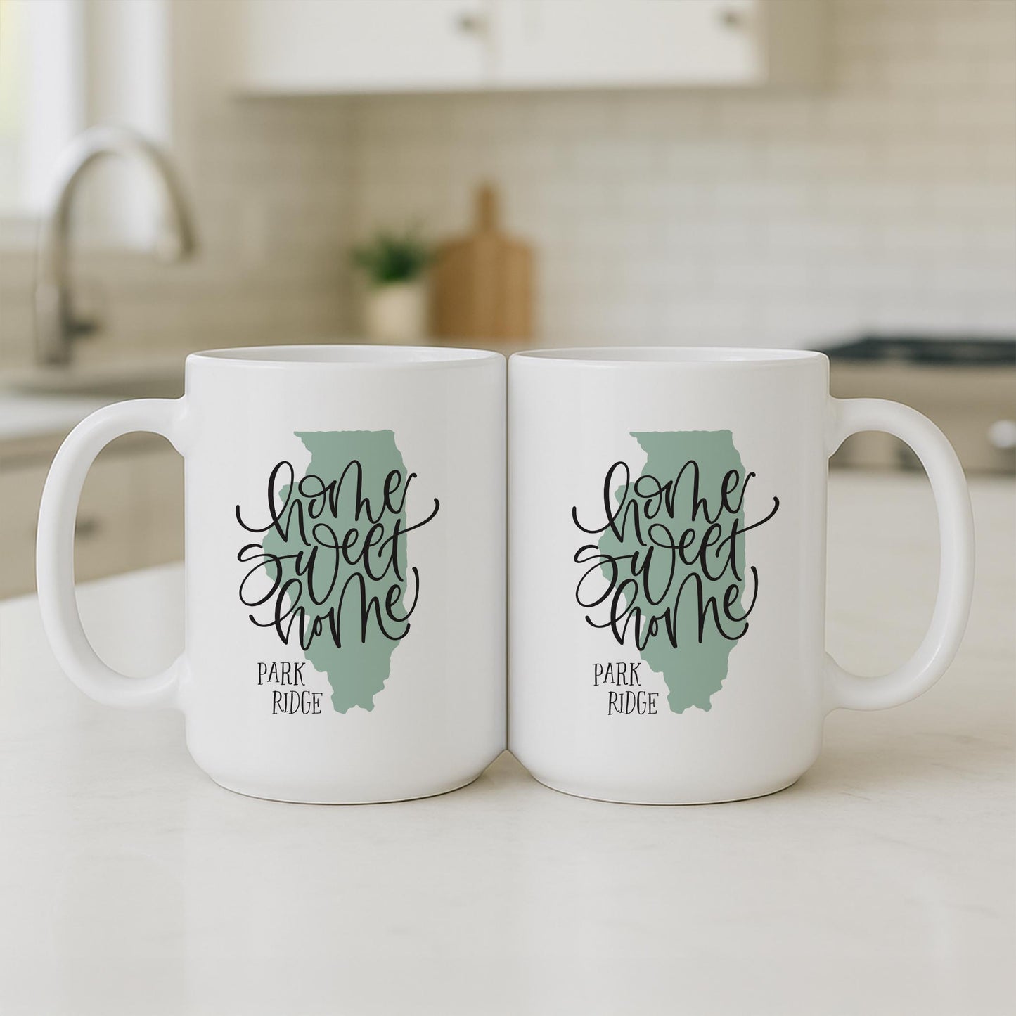 15oz Coffee Mug White-Home Sweet Home Park Ridge Illinois -3