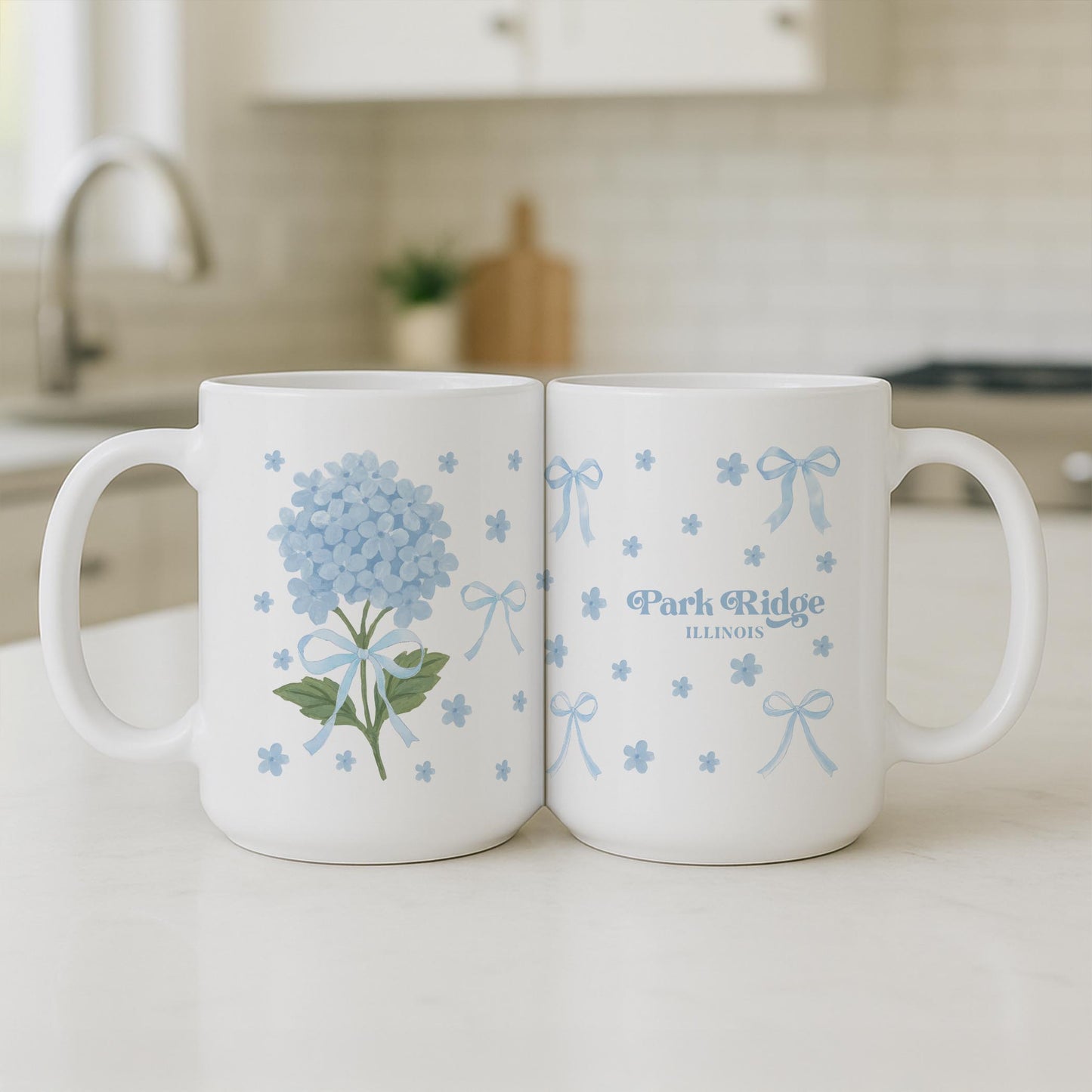 15oz Coffee Mug White-Hydrangea Cottage Park Ridge Illinois -3