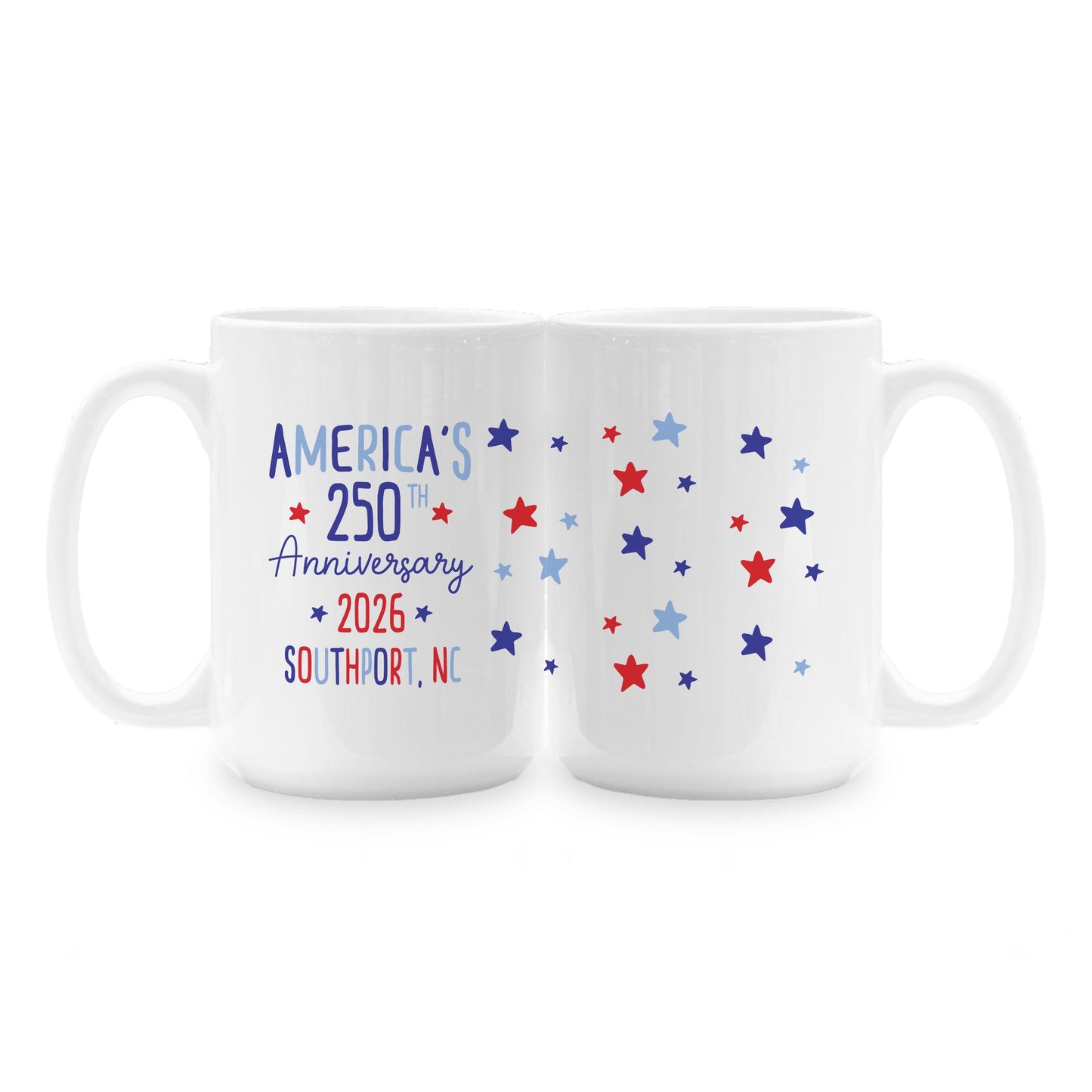 15oz Coffee Mug White-4th of July Southport North Carolina -1