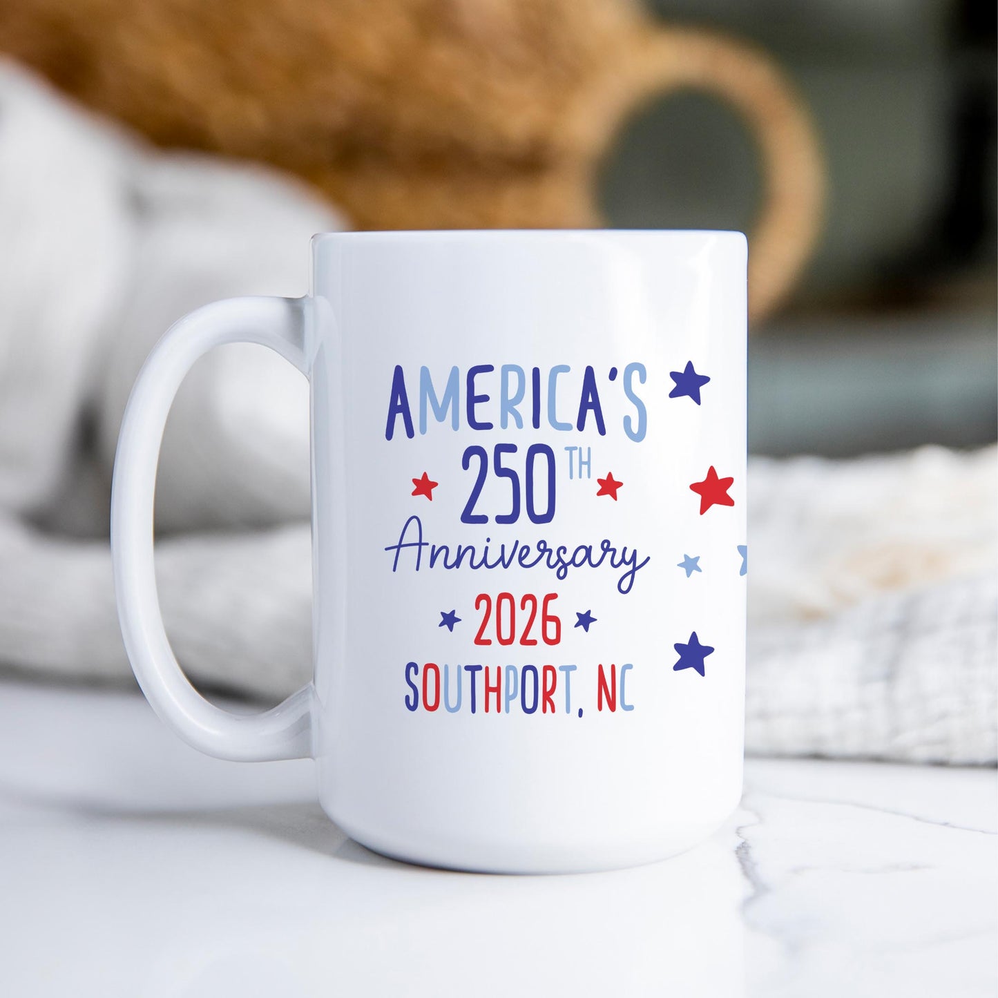 15oz Coffee Mug White-4th of July Southport North Carolina -2