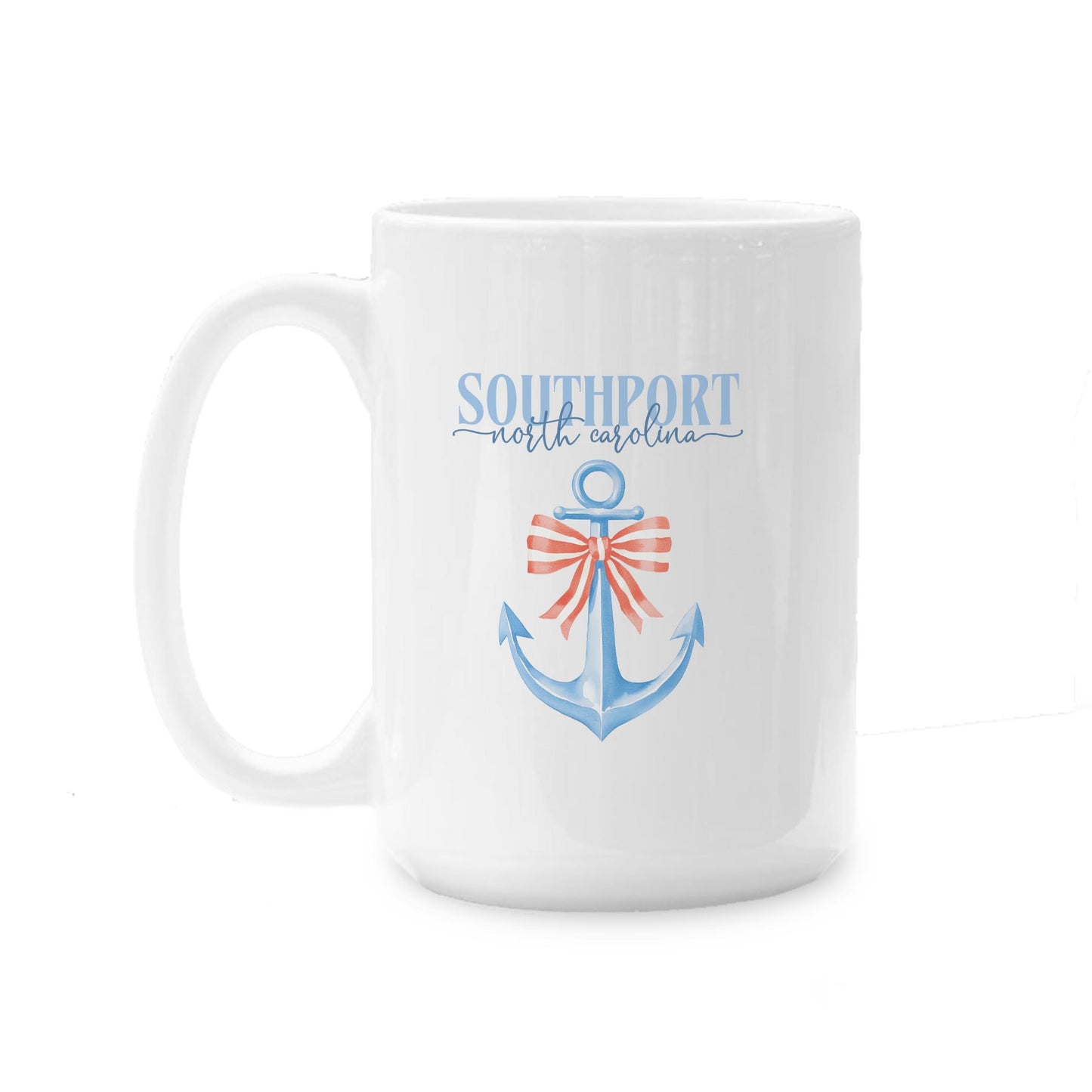 15oz Coffee Mug White-New England Tides Southport North Carolina -0