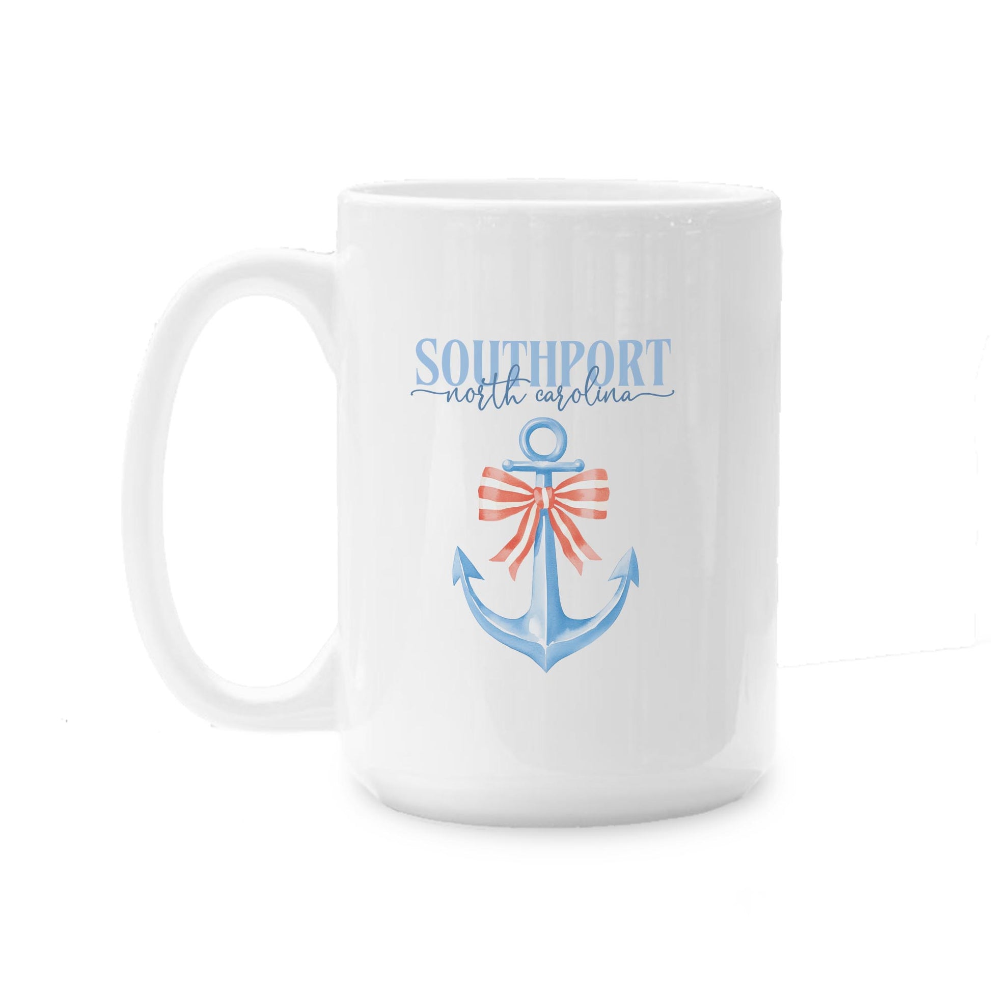 15oz Coffee Mug White-New England Tides Southport North Carolina -0