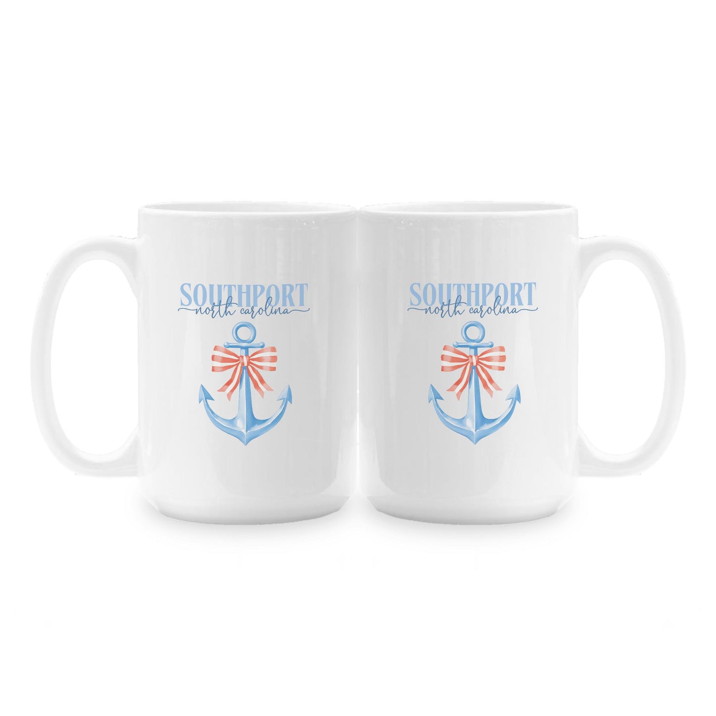 15oz Coffee Mug White-New England Tides Southport North Carolina -1