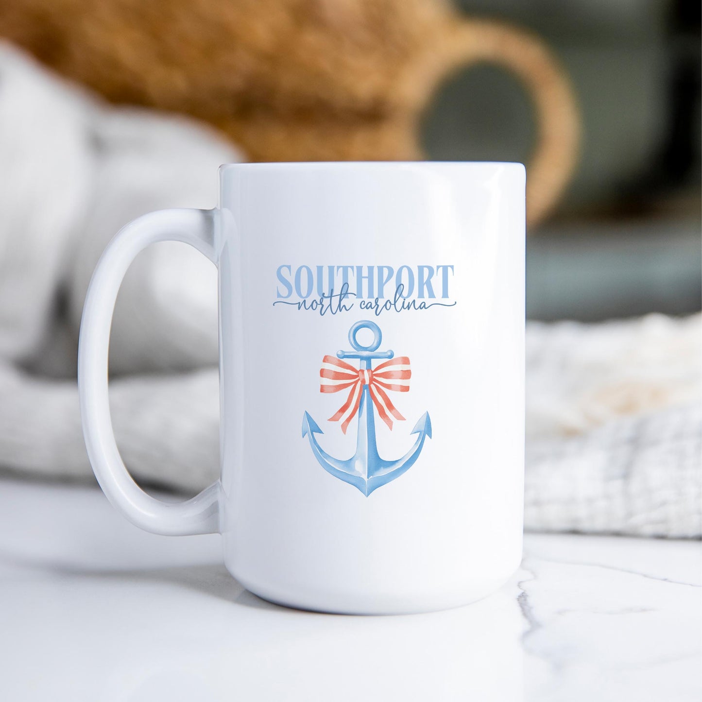 15oz Coffee Mug White-New England Tides Southport North Carolina -2