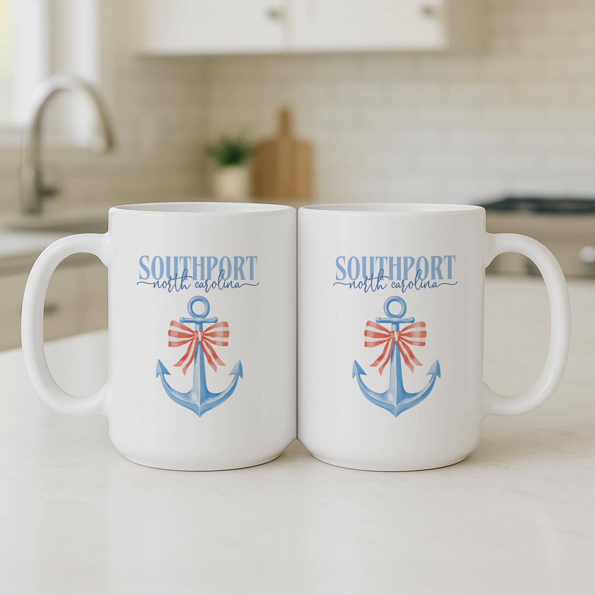 15oz Coffee Mug White-New England Tides Southport North Carolina -3