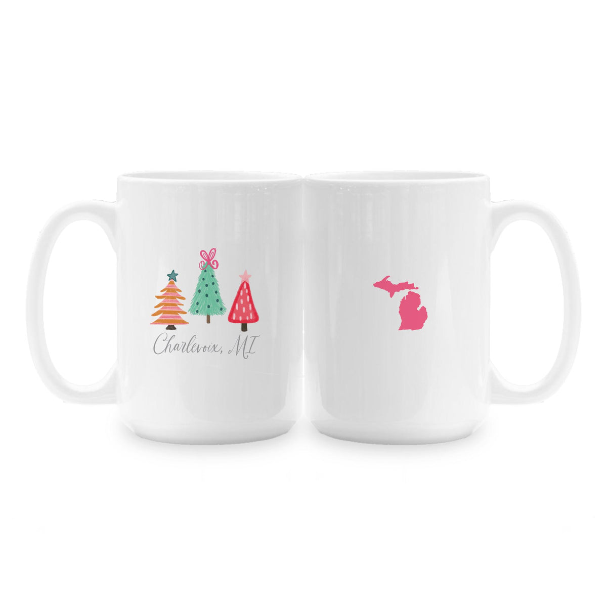 15oz Coffee Mug White-Whimsy Wonderland Charlevoix Michigan -1